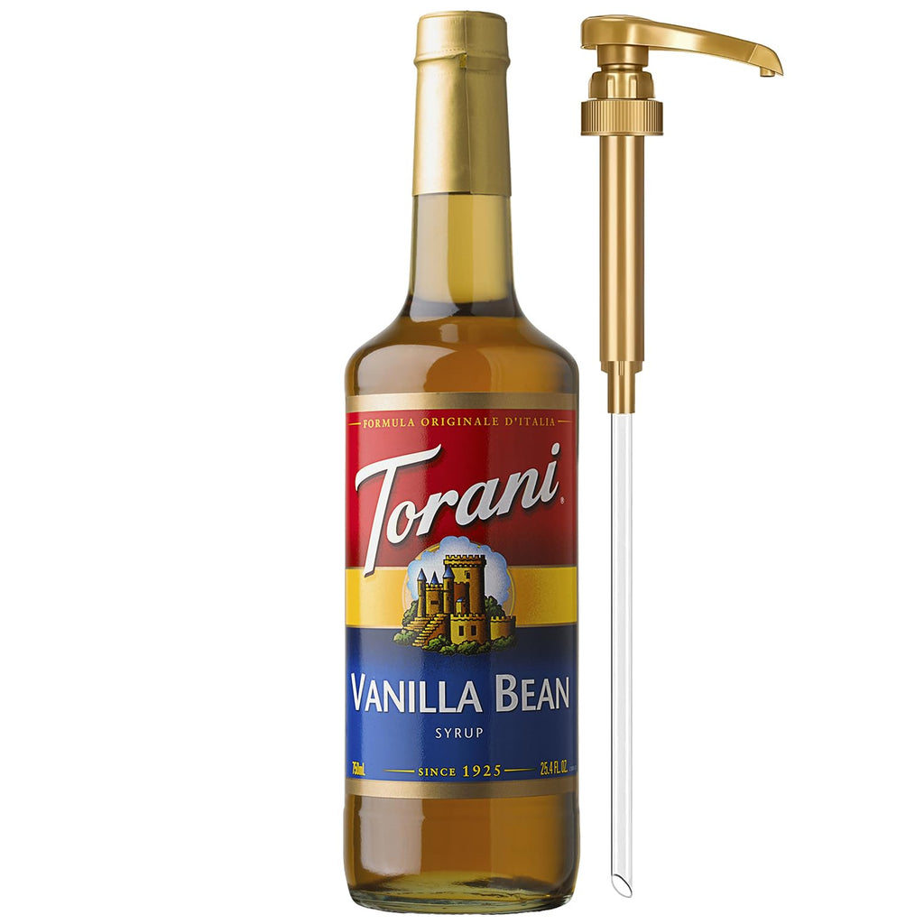Torani Coffee Syrup, Vanilla Flavored Syrup for Drinks, Pump Included, 25.4 Fl Oz