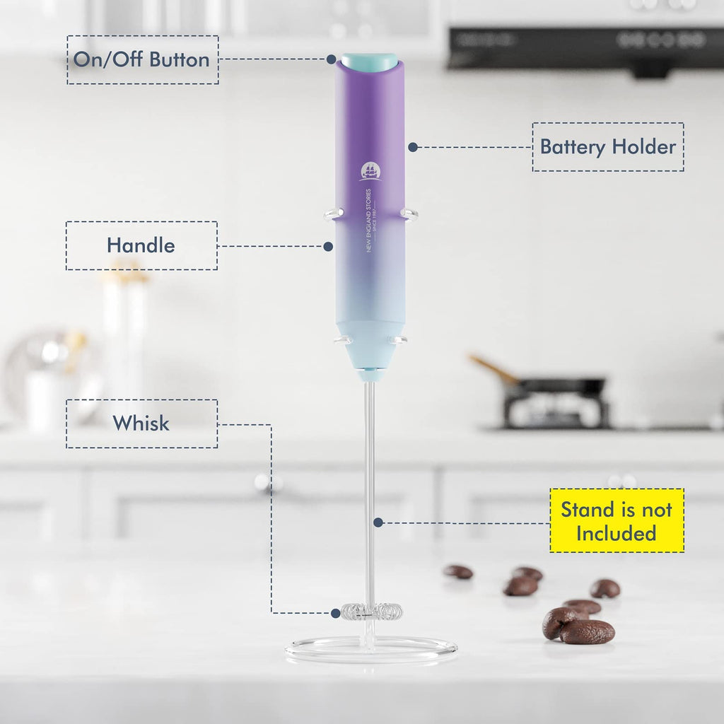 Powerful Milk Frother Handheld Foam Maker, Mini Whisk Drink Mixer for Coffee, Cappuccino, Latte, Matcha, Hot Chocolate, No Stand, Green
