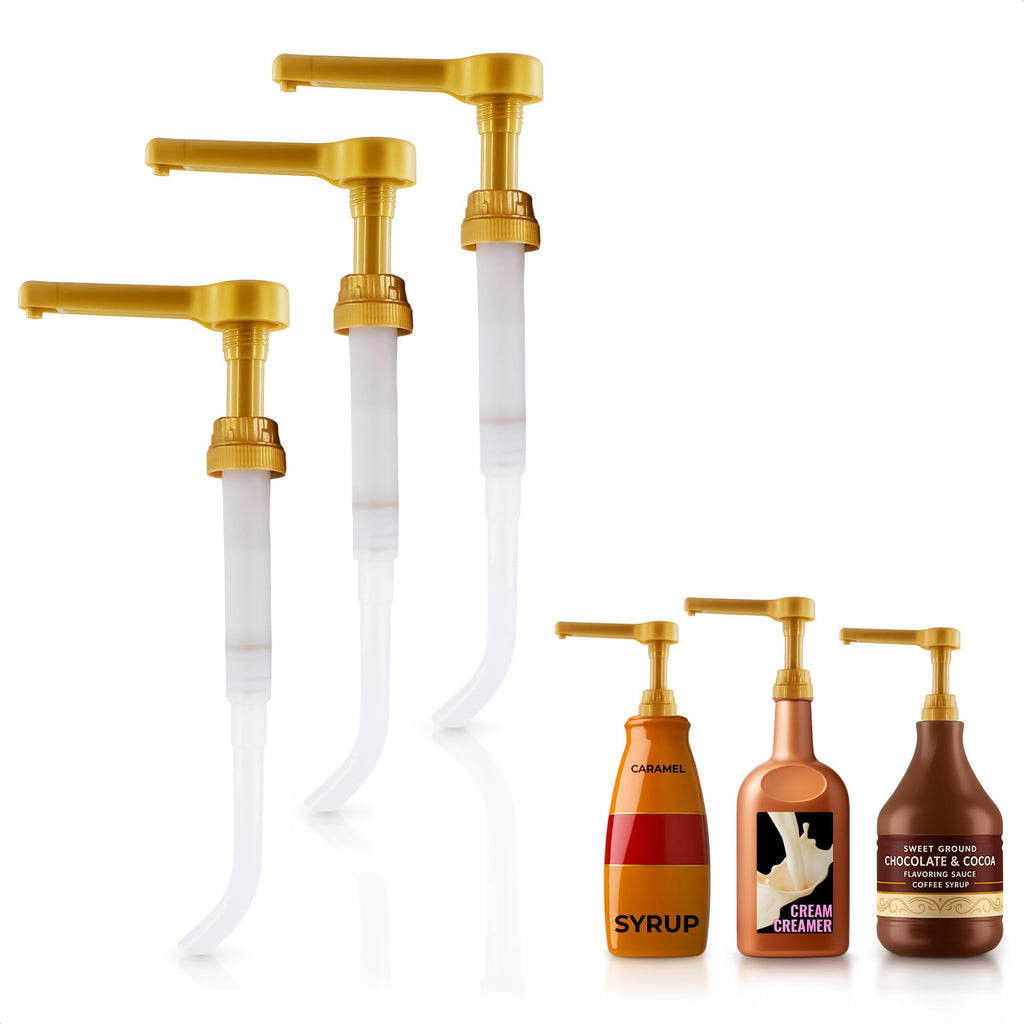 4 Pcs Coffee Syrup Pump Dispenser - Works as Skinny and Torani Syrup Pump - Fits Various 25.4 oz Bottles, Precise Dispensing 0.3oz & Lockable Design, Easy to Use & Clean, Ideal for Liquids