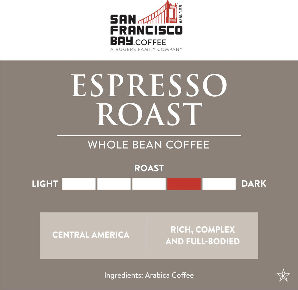 San Francisco Bay Coffee - Medium-Dark Roast Whole Bean Coffee - Fog Chaser (2 lb bag)