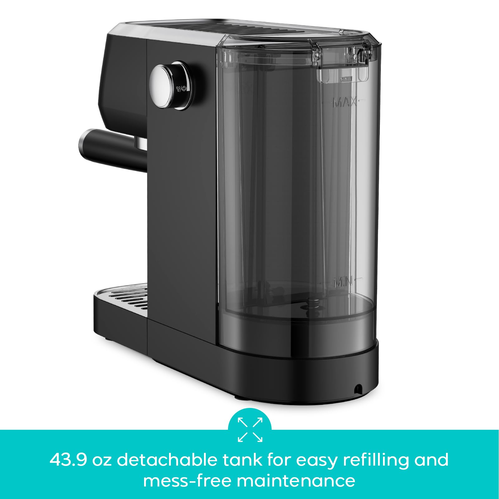 CASABREWS 3700 Essential Espresso Machine 20 Bar, Stainless Steel Cappuccino & Latte Coffee Maker with Steam Frother for Home, 43.9oz Water Tank, Silver