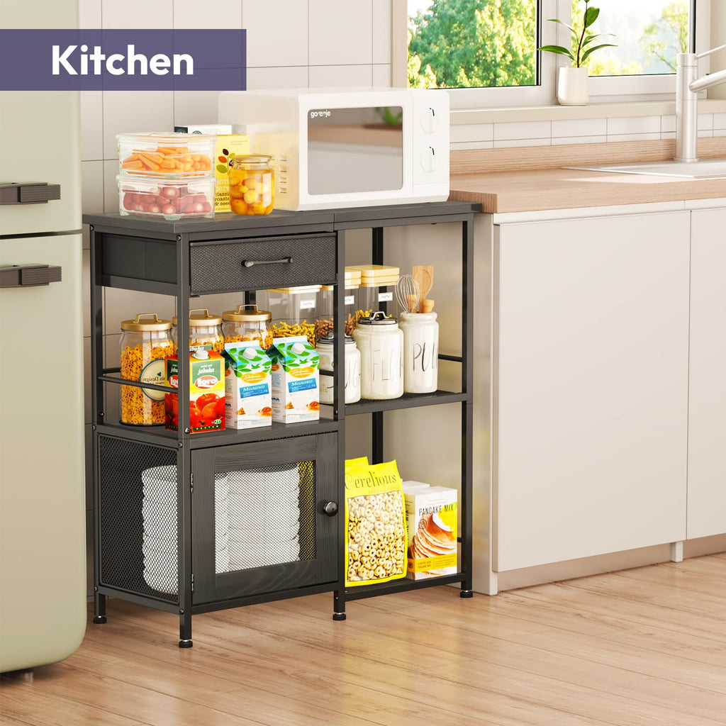SWTYMIKI Coffee Bar Cabinet for Home - Farmhouse Coffee Stand Station Multi-Purpose Buffet Sideboard Cabinet with Drawers - Kitchen Bar Table for Living Room, Corner, Small Space, Espresso