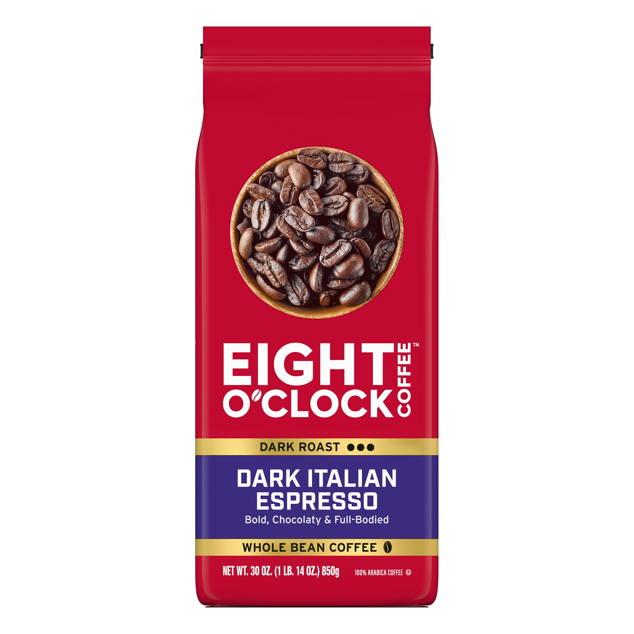 Eight O'Clock Coffee The Original, Medium Roast Whole Bean Coffee, Sweet, Fruity, Well Balanced, 30 Ounce (Pack of 1)