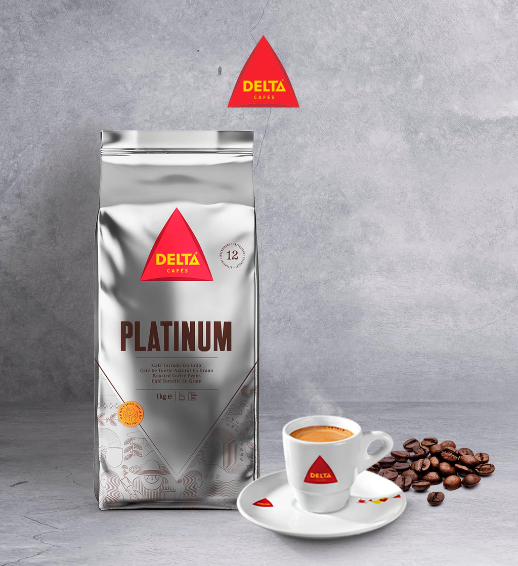 Delta Cafés Platinum Whole Bean Coffee 35.2oz Intense Espresso Beans Medium Roast Coffee
