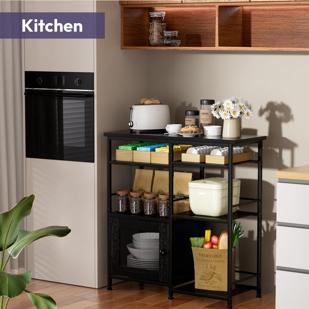 SWTYMIKI Coffee Bar Cabinet Station - Farmhouse Small Coffee Stand Station with Doors, Rustic Storage Organizer for Kitchen, Buffet Sideboard Cabinet Table for Home, Office, Corner, Bar, Espresso
