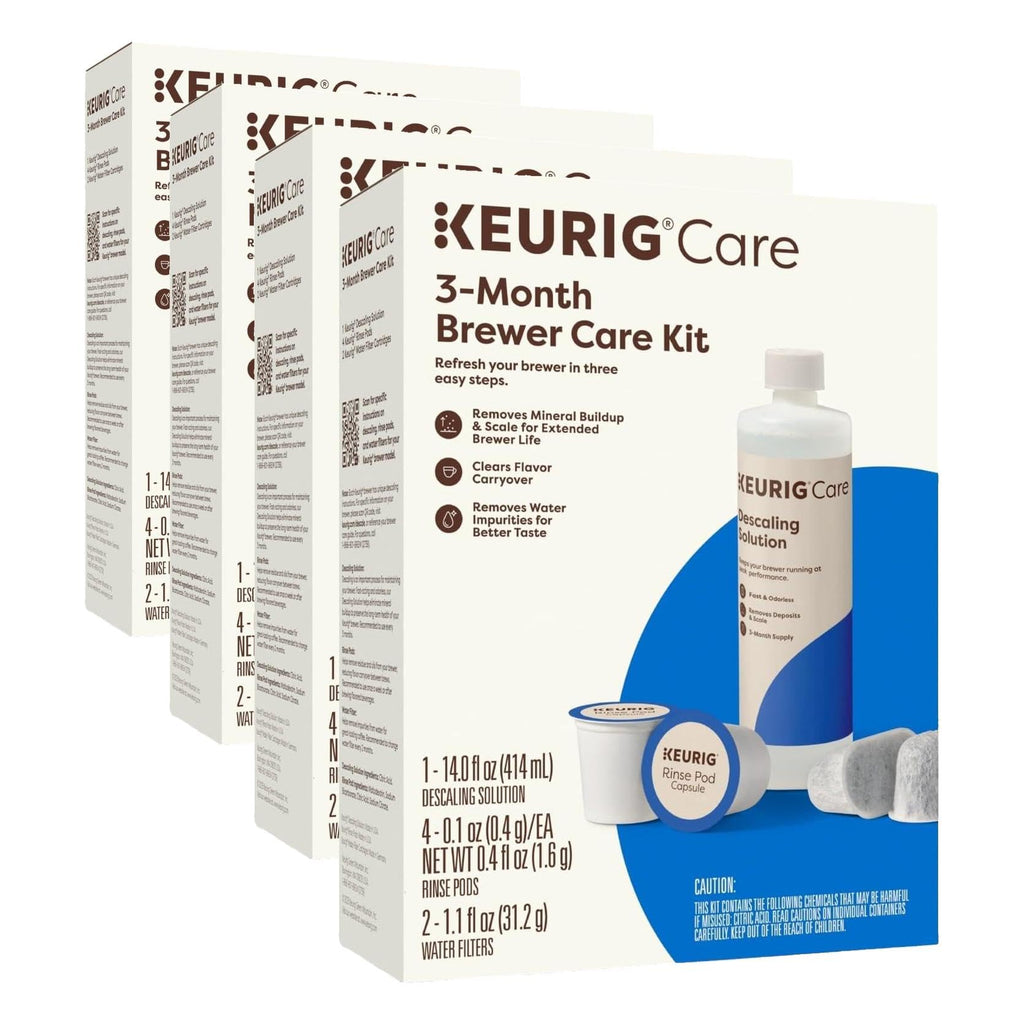 Keurig 3-Month Brewer Maintenance Kit Includes Descaling Solution, Water Filter Cartridges & Rinse Pods, Compatible Classic/1.0 & 2.0 K-Cup Coffee Makers, 7 Count