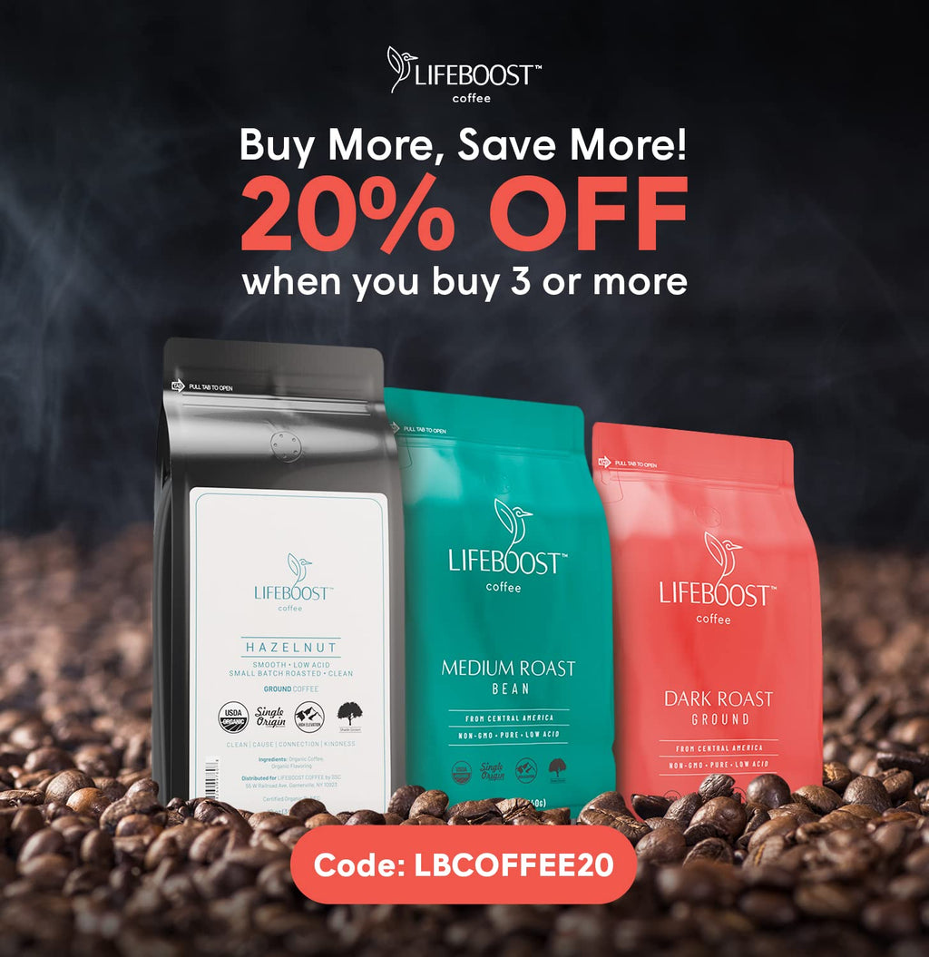 Lifeboost Hazelnut Whole Bean Coffee – Organic, Low Acid, Non-GMO Hazelnut Flavored Coffee – Single Origin, Mold-Free Mycotoxin Tested, 12 oz