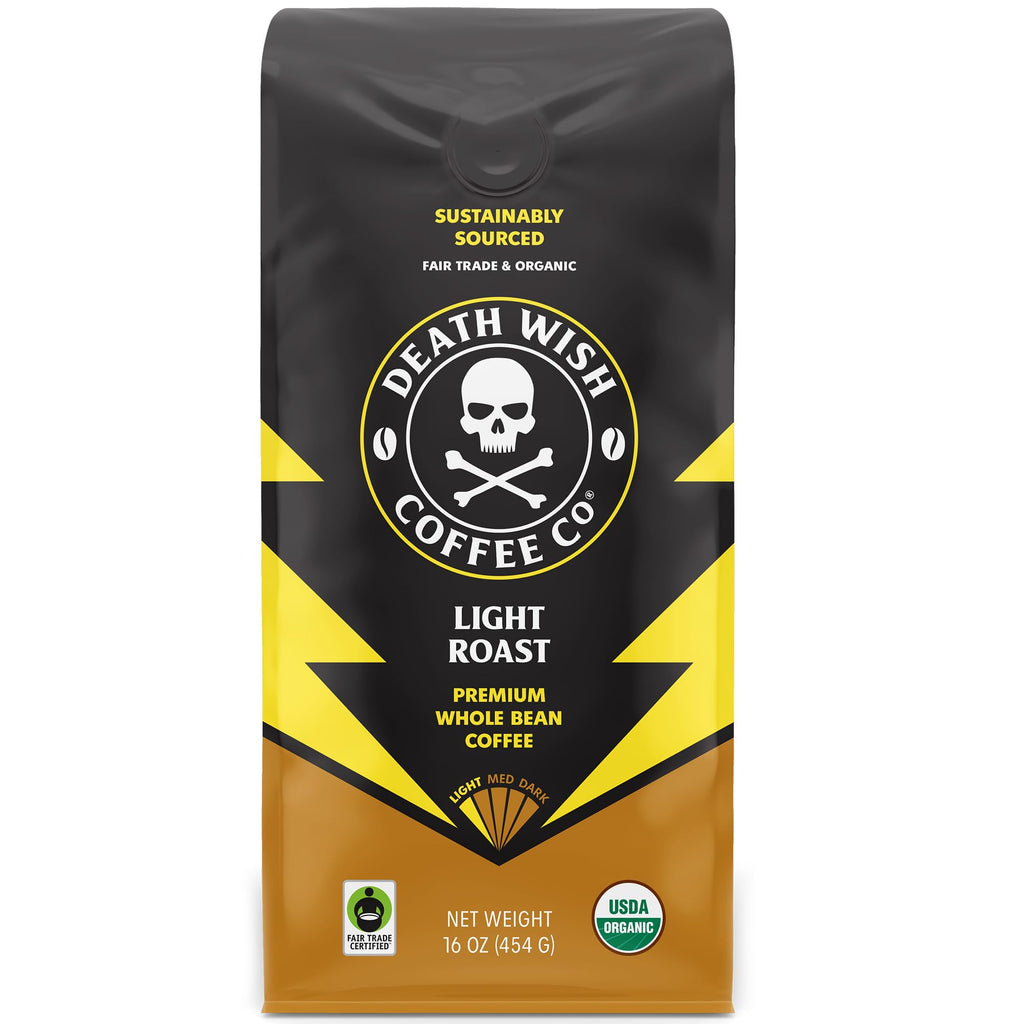 Death Wish Coffee, Valhalla Java Odinforce Blend Whole Bean, USDA Organic and Fair Trade, 12 oz (Pack of 1)