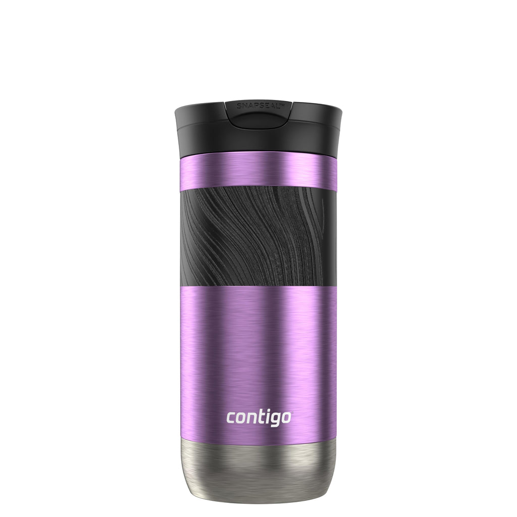 Contigo Byron Vacuum-Insulated Stainless Steel Travel Mug with Leak-Proof Lid Reusable Coffee Mug or Water Bottle BPA-Free 16oz Licorice Keeps Beverages Hot for 6 Hours or Cold for 12 Hours