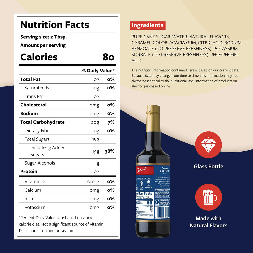 Torani Coffee Syrup, Vanilla Flavored Syrup for Drinks, Pump Included, 25.4 Fl Oz