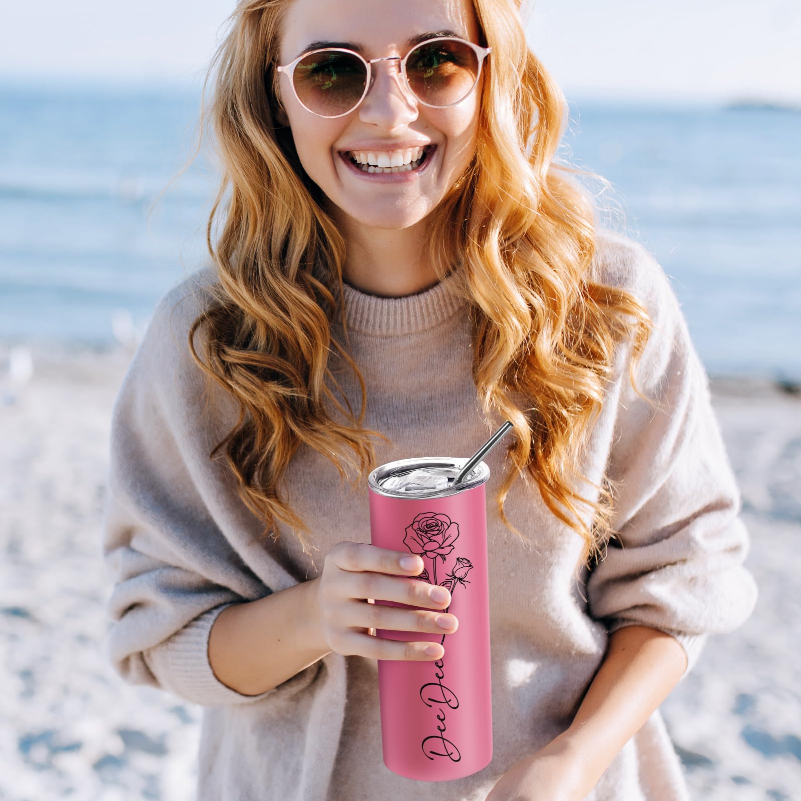 Personalized Tumbler Custom Coffee Tumbler Laser Engrave with Name 20 Oz Stainless Steel Travel Tumbler Cup Mug Personalized Gifts for Birthday Christmas Anniversary for Men Women Kids