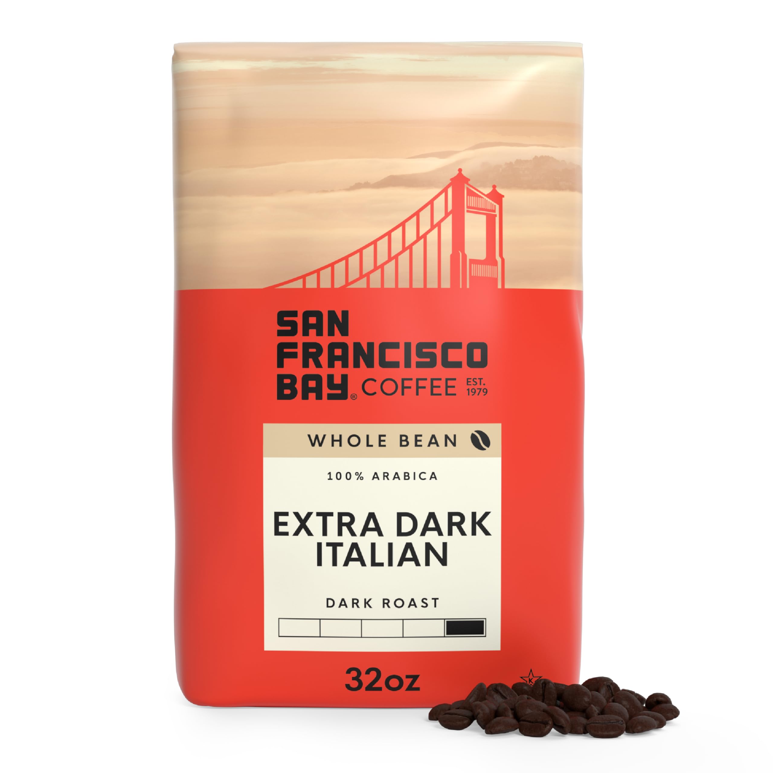 San Francisco Bay Coffee - Medium-Dark Roast Whole Bean Coffee - Fog Chaser (2 lb bag)