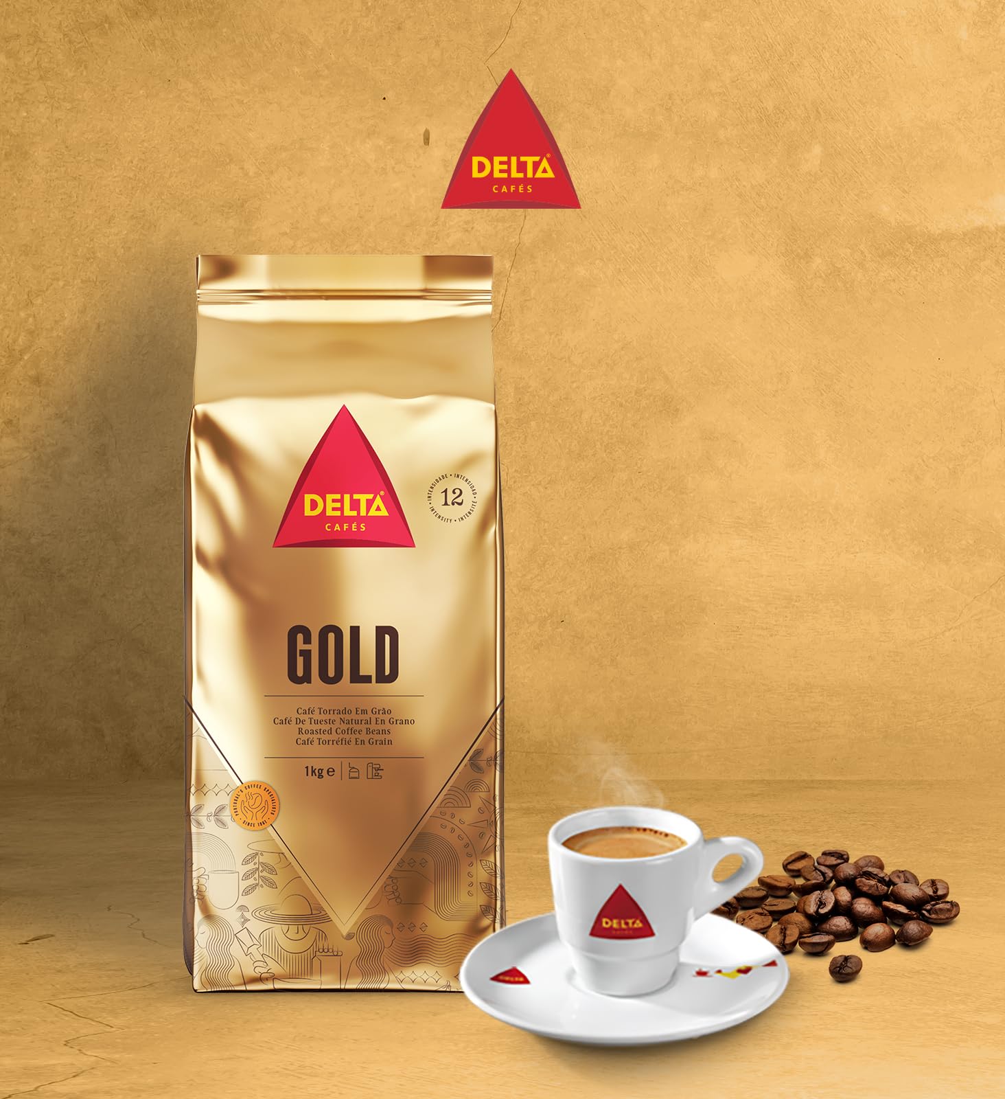Delta Cafés Gold Whole Bean Coffee 35.2oz Medium Roast Coffee