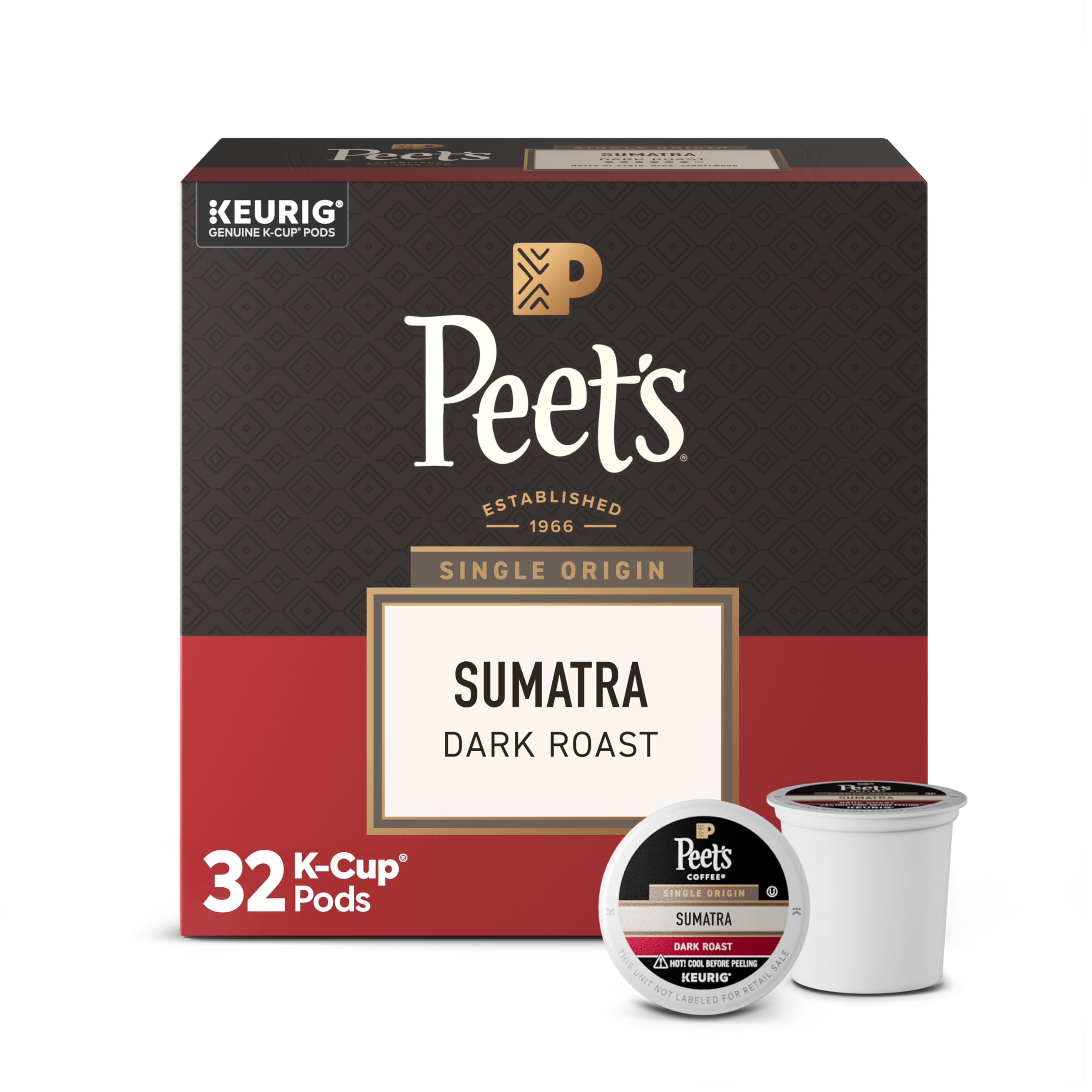 Peet's Coffee, Dark Roast Keurig K-Cup Pods, 100% Arabica Coffee - Major Dickason's Blend 75 Count (1 Box of 75 Pods)