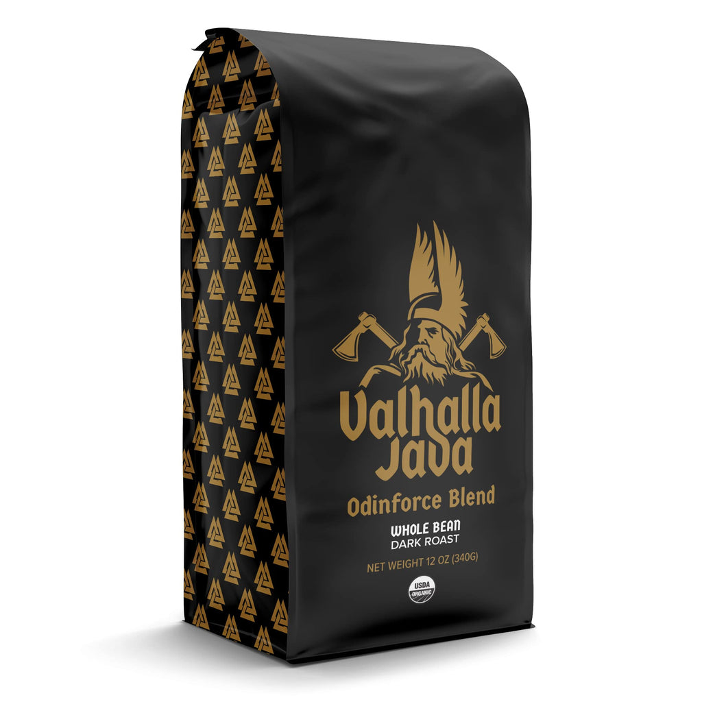 Death Wish Coffee, Valhalla Java Odinforce Blend Whole Bean, USDA Organic and Fair Trade, 12 oz (Pack of 1)
