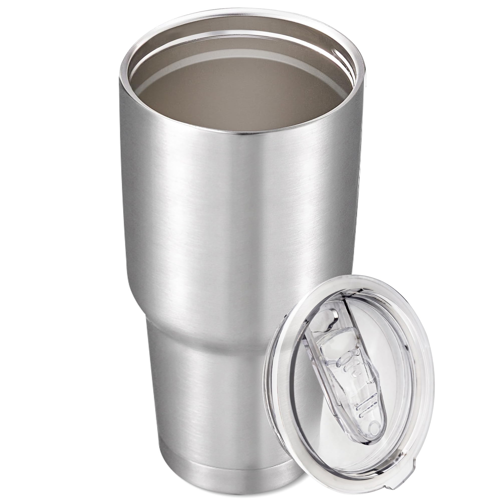 30 oz Tumbler with Lid Stainless Steel Tumblers Bulk Vacuum Insulated Cup Reusable Powder Coated Travel Mug Double Wall Leak Proof Cups Keep Cold Drinks for 12 Hours Black, Set of 8