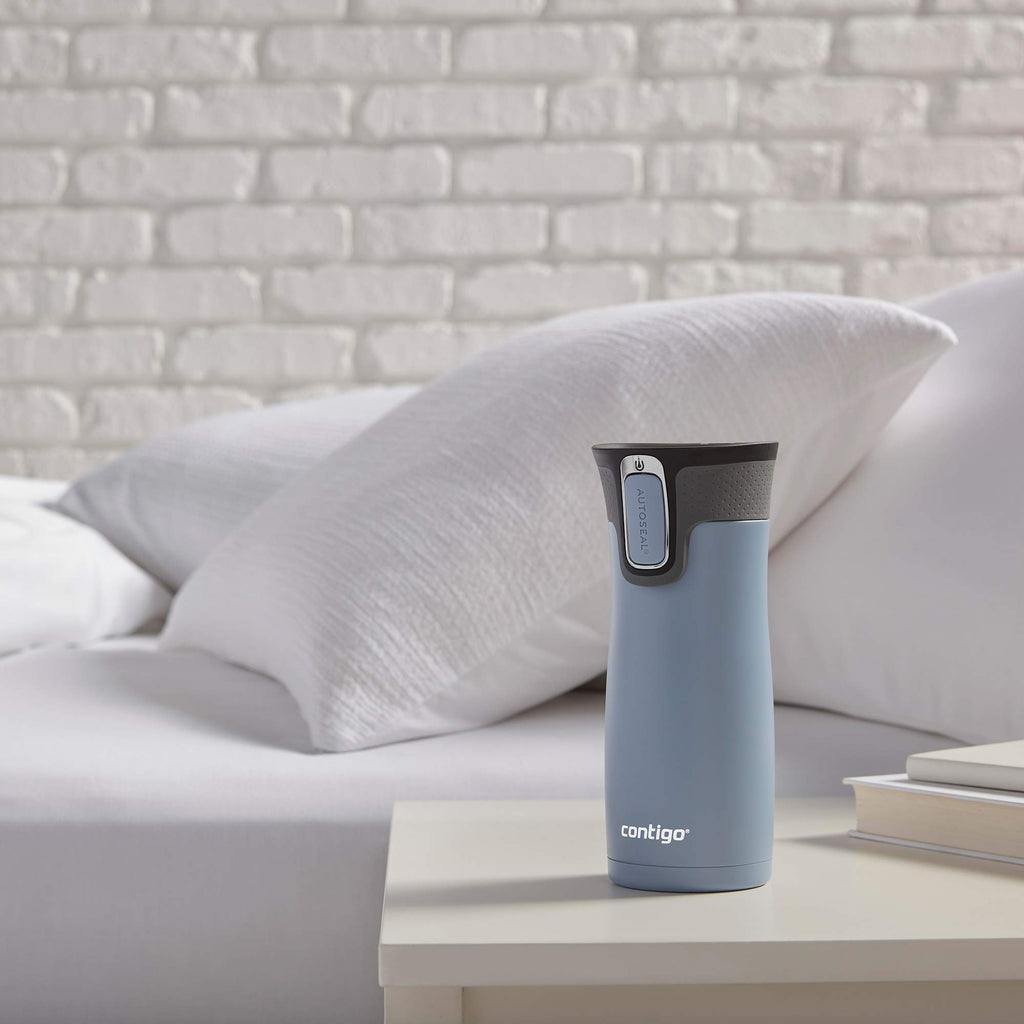 Contigo West Loop 2.0 Leak-Proof Spill-Proof Insulated Stainless Steel Travel Mug, 16oz., 2 Pack, Agave Metallic & Sake Metallic