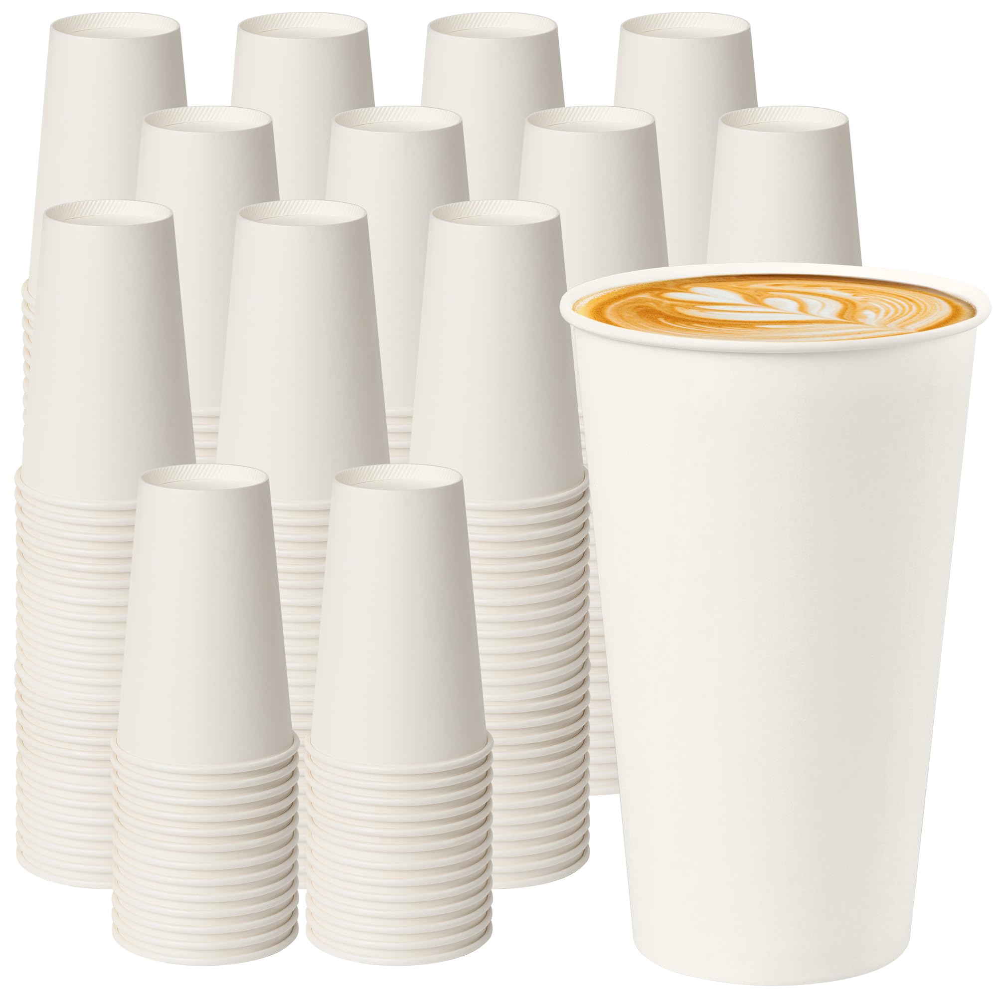 YEEHAW 100 Pack 16 oz Disposable Coffee Cups with Lids, Heat & Leak-proof Paper Cups, to Go Coffee Cups for Hot & Cold Beverage