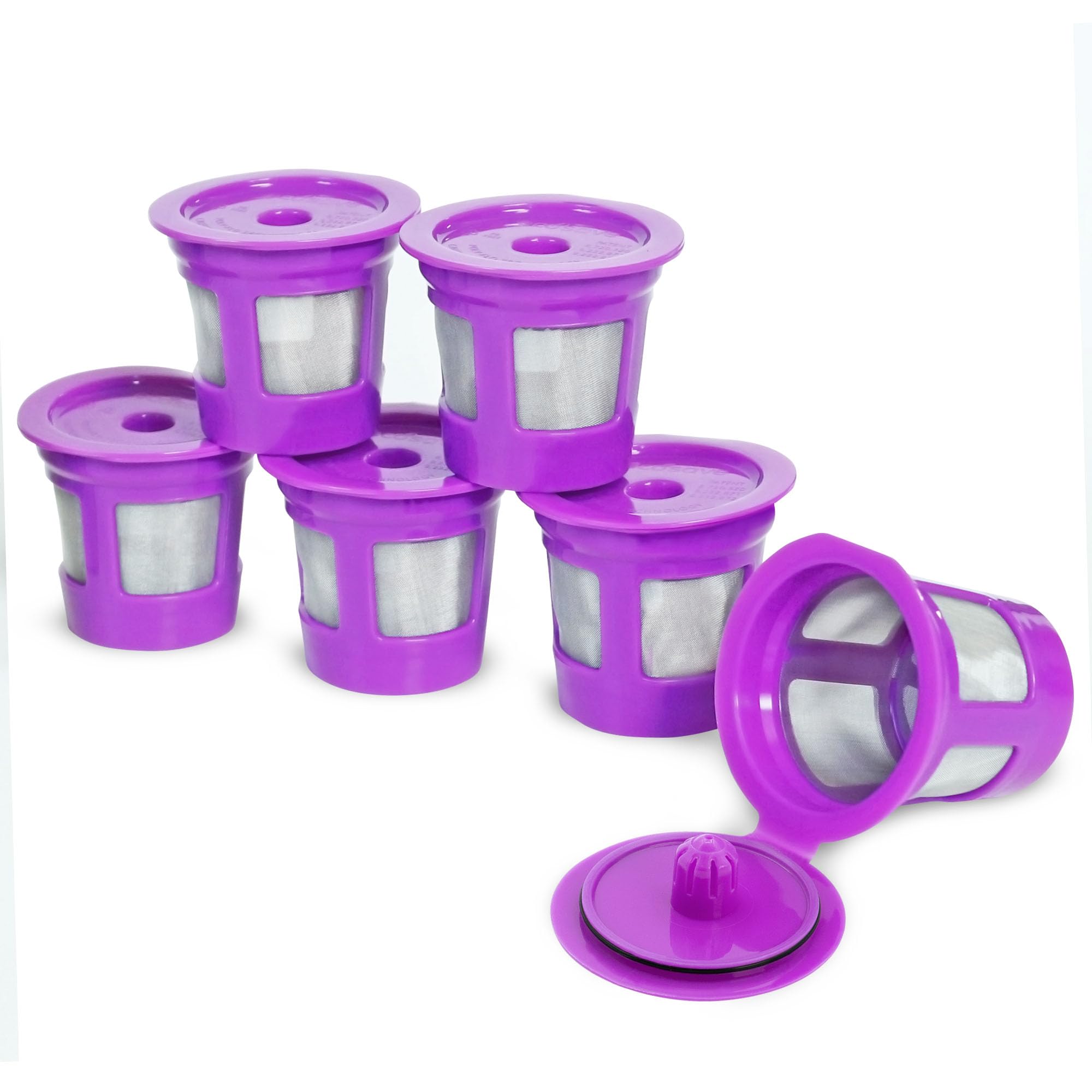 Perfect Pod 1-Stream Cafe Save Reusable K Cup Pod Coffee Filters - Refillable Coffee Pod Capsules with Built-In, Integrated Mesh Strainer for use with Keurig & Select Single Cup Coffee Makers, 4-Pack