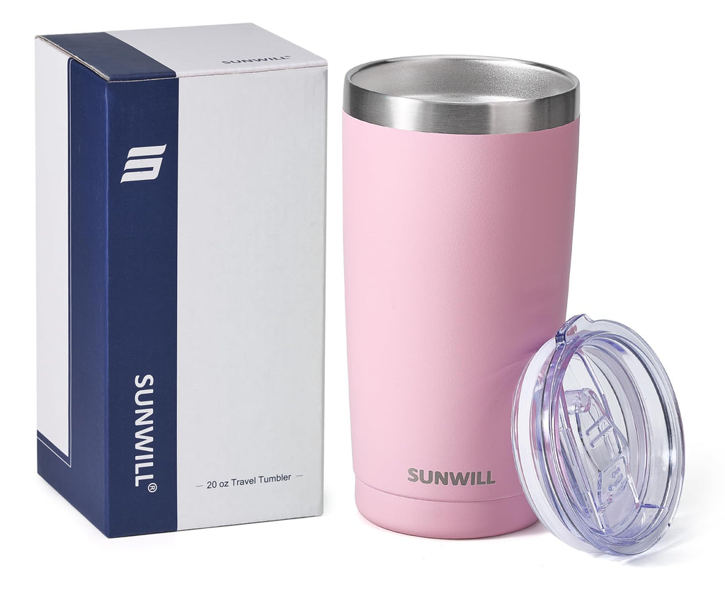 SUNWILL Travel Coffee Tumbler 20 oz, Insulated Mug with Lid, Stainless Steel Cup for Outdoor, Powder Coated Navy