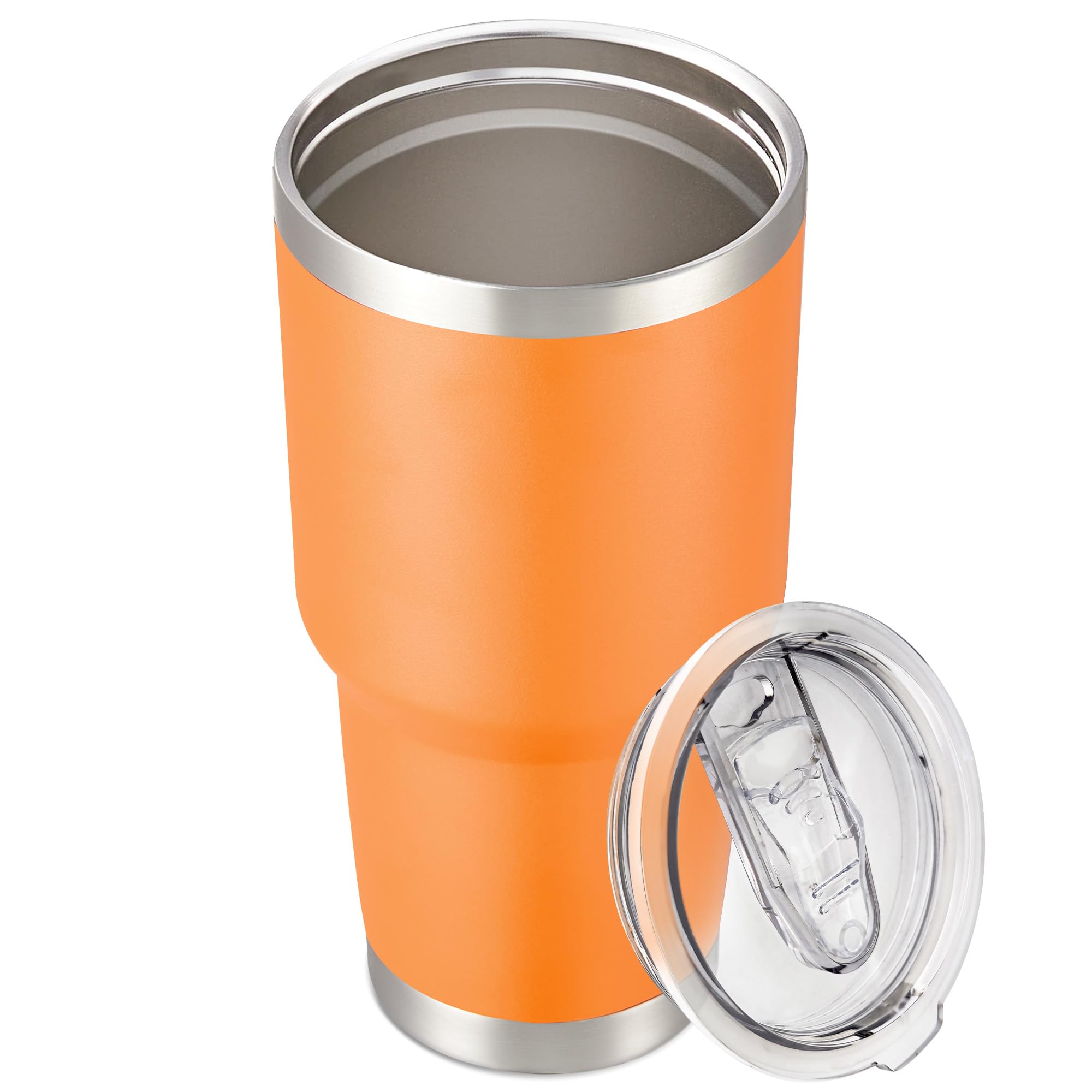 30 oz Tumbler with Lid Stainless Steel Tumblers Bulk Vacuum Insulated Cup Reusable Powder Coated Travel Mug Double Wall Leak Proof Cups Keep Cold Drinks for 12 Hours Black, Set of 8