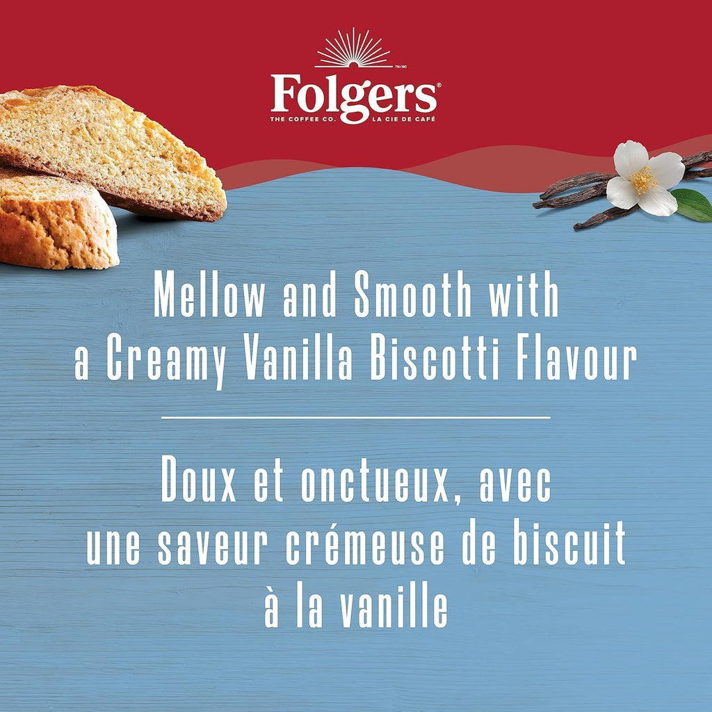Folgers French Vanilla Artificially Flavored Coffee, Keurig K-Cup pods, 10 Count Box (Pack of 6)