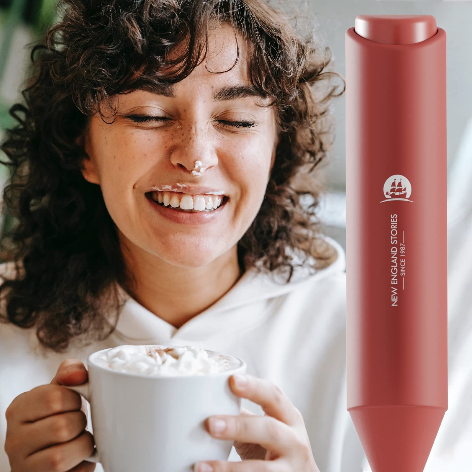 Powerful Milk Frother Handheld Foam Maker, Mini Whisk Drink Mixer for Coffee, Cappuccino, Latte, Matcha, Hot Chocolate, No Stand, Green