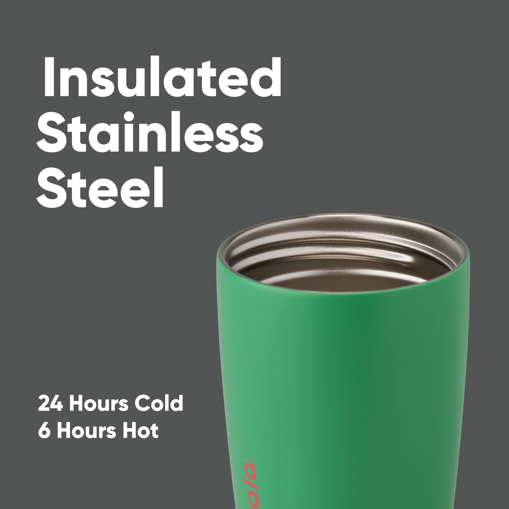 Owala SmoothSip Slider Insulated Stainless Steel Coffee Tumbler, Reusable Iced Coffee Cup, Hot Coffee Travel Mug, BPA Free 12 oz, Vanilla Bean
