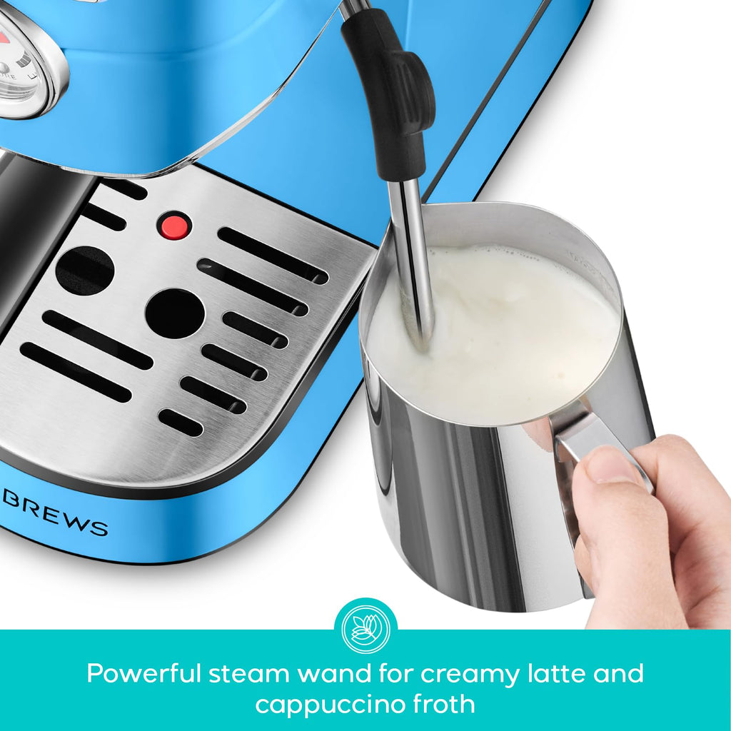 CASABREWS CM5418 Espresso Machine 20 Bar, Compact Espresso Maker with Steam Milk Frother, Stainless Steel Coffee Machine with 34oz Removable Water Tank for Cappuccino, Gift for Women or Men, Silver