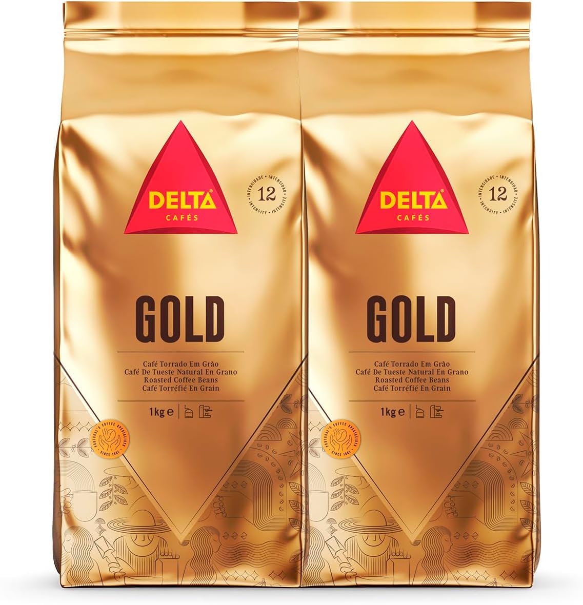 Delta Cafés Gold Whole Bean Coffee 35.2oz Medium Roast Coffee