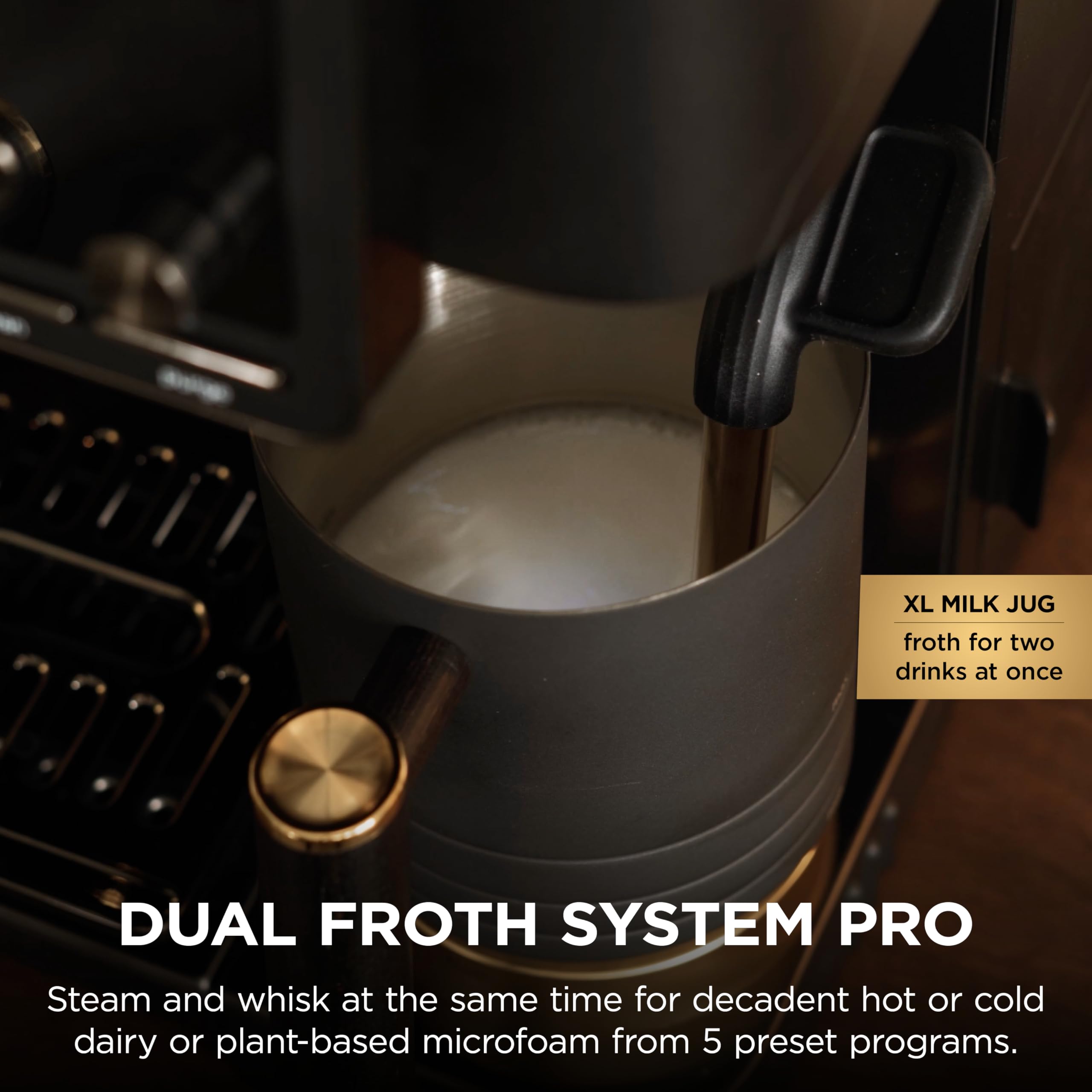 Ninja Luxe Café Pro Series, Espresso Machine, Drip Coffee, Cold Brew, Hot Water, Integrated Tamper, Built-in Grinder, Hands-Free Frother for Cappuccinos, Lattes, Americanos, Dairy or Non-Dairy, ES701