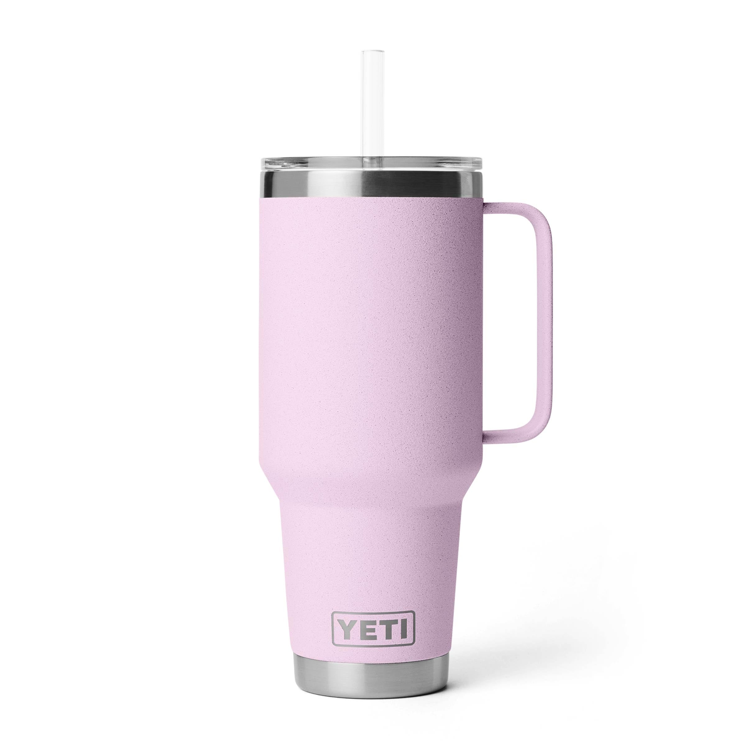 YETI Rambler 35 oz Tumbler with Handle and Straw Lid, Travel Mug Water Tumbler, Vacuum Insulated Cup with Handle, Stainless Steel, Moon Dust - Textured