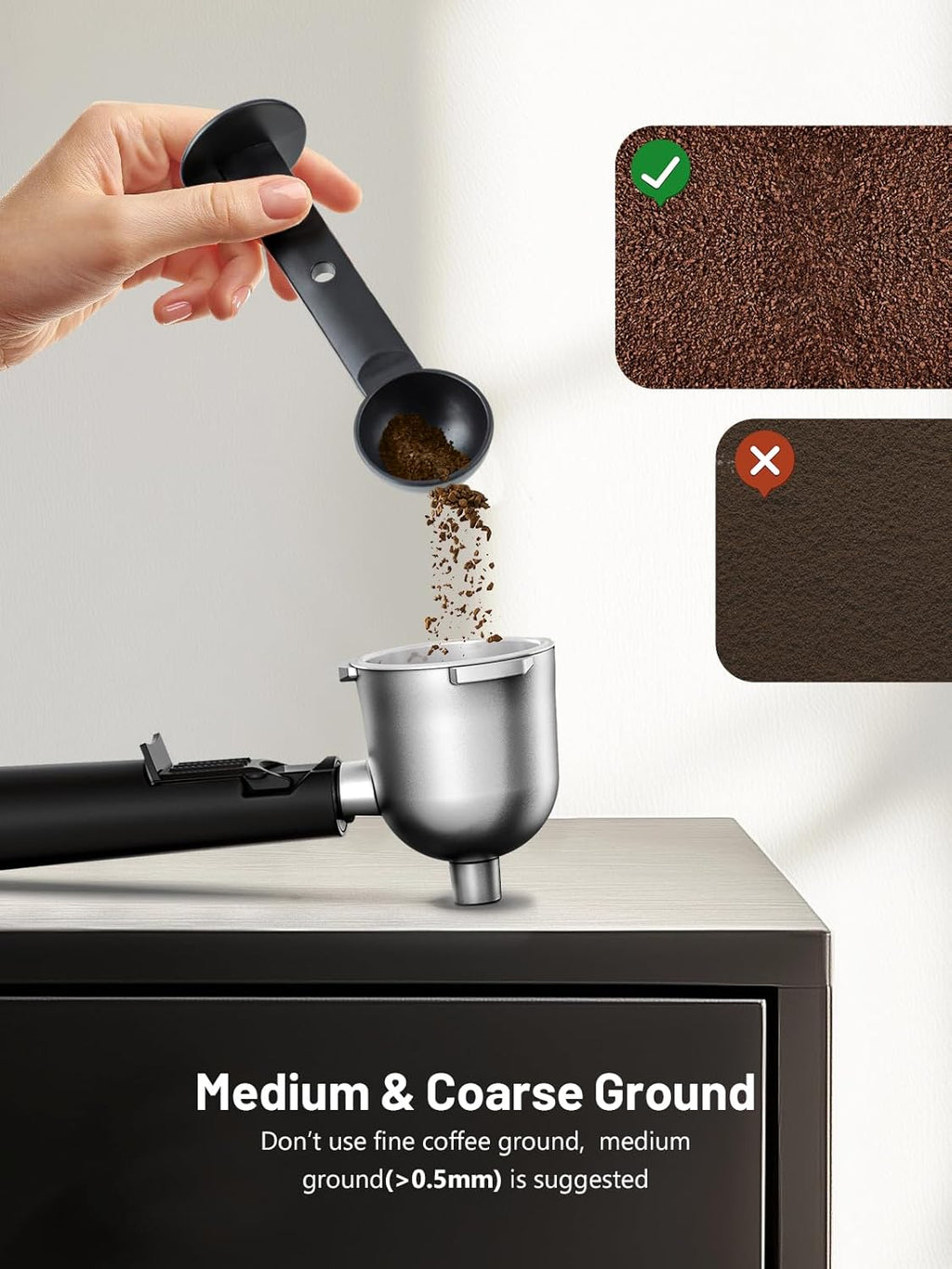 KEENSTAR 3.5Bar Espresso Machine with Milk Frother, 800W Compact Espresso and Cappuccino Machine with Preheating Function, 4 Cup Espresso Maker for Cappuccino or Latte, Gift for Coffee Lover