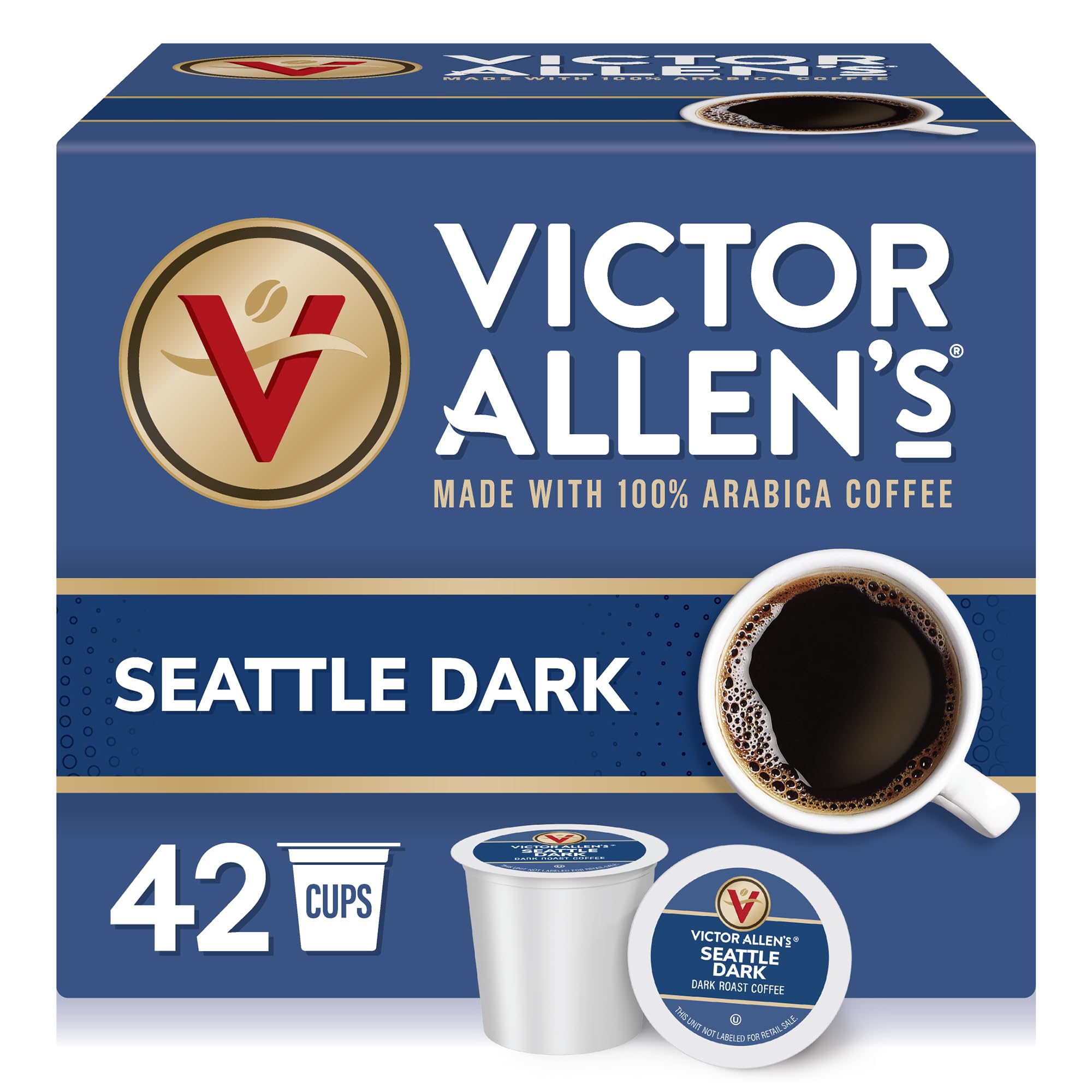 Victor Allen's Coffee Variety Pack (Morning Blend, 100% Colombian, Donut Shop Blend, French Roast), 42 Count, Single Serve Coffee Pods for Keurig K-Cup Brewers