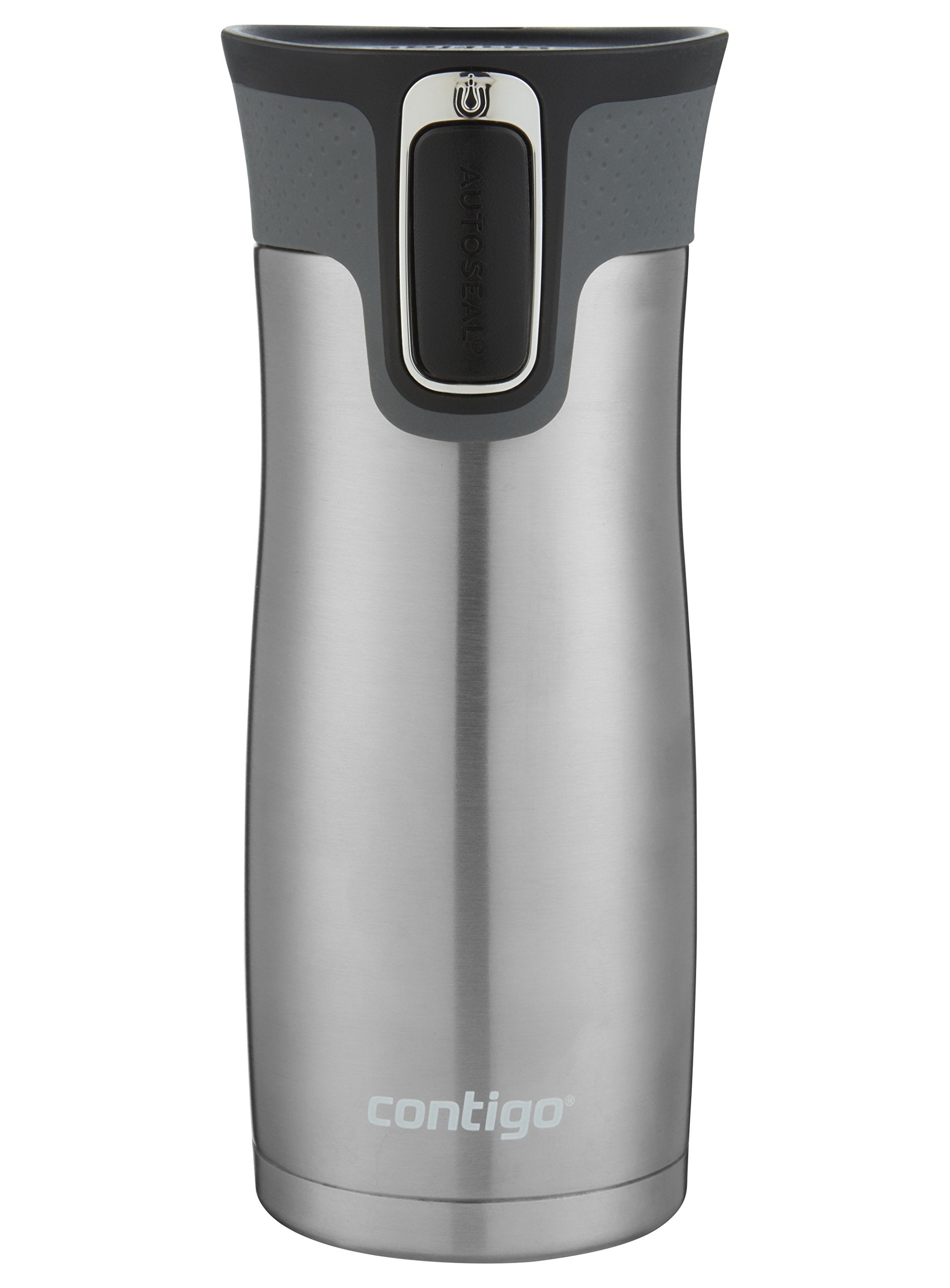 Contigo West Loop 2.0 Leak-Proof Spill-Proof Insulated Stainless Steel Travel Mug, 16oz., 2 Pack, Agave Metallic & Sake Metallic