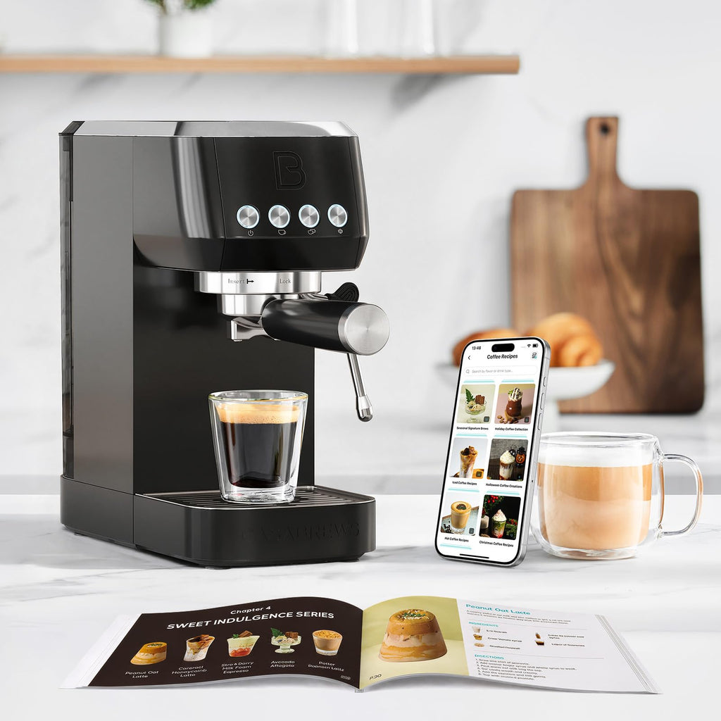 CASABREWS 3700 Essential Espresso Machine 20 Bar, Stainless Steel Cappuccino & Latte Coffee Maker with Steam Frother for Home, 43.9oz Water Tank, Silver