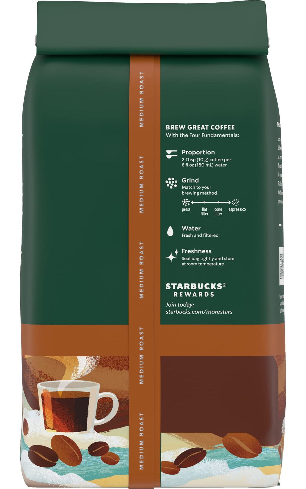 Starbucks Whole Coffee Beans, Medium Roast Hot or Iced Coffee, Pike Place Roast, 28 oz