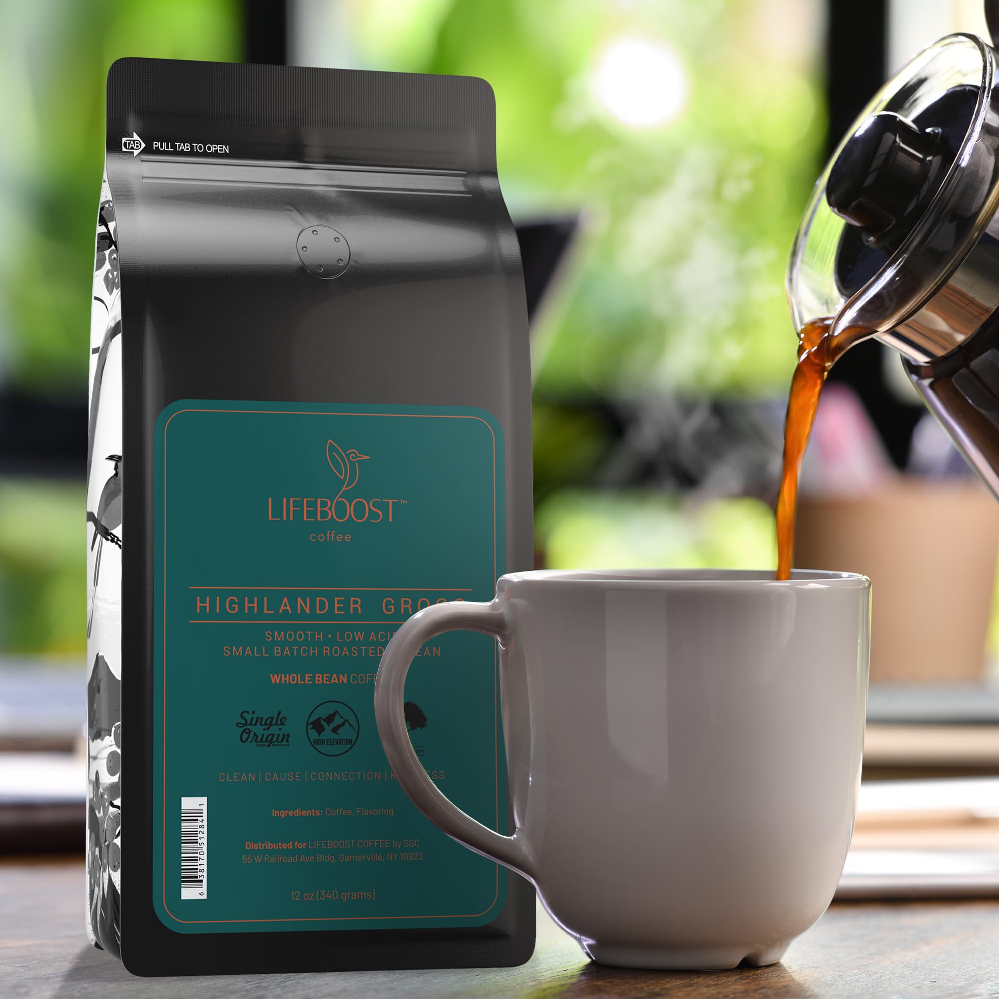 Lifeboost Hazelnut Whole Bean Coffee – Organic, Low Acid, Non-GMO Hazelnut Flavored Coffee – Single Origin, Mold-Free Mycotoxin Tested, 12 oz