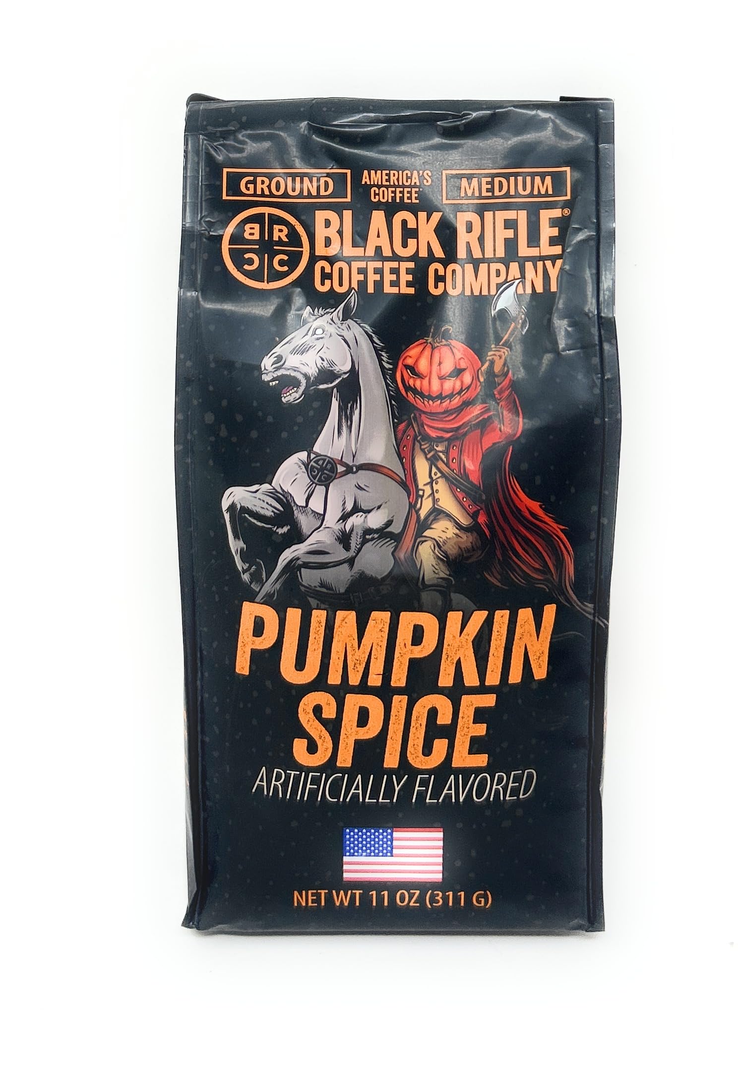 Black Rifle Coffee Company Just Black, 18oz Bag, Ground Coffee Medium Roast - Roasted Blend Made from Arabica Beans - Colombian & Brazilian Beans - Veteran Founded & American Made