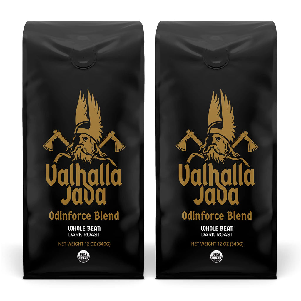 Death Wish Coffee, Valhalla Java Odinforce Blend Whole Bean, USDA Organic and Fair Trade, 12 oz (Pack of 1)