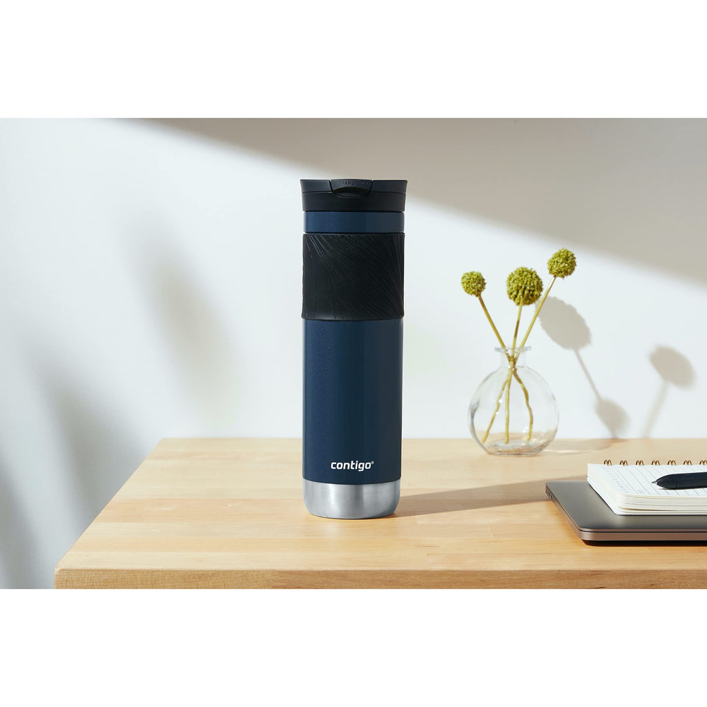 Contigo Byron Vacuum-Insulated Stainless Steel Travel Mug with Leak-Proof Lid Reusable Coffee Mug or Water Bottle BPA-Free 16oz Licorice Keeps Beverages Hot for 6 Hours or Cold for 12 Hours