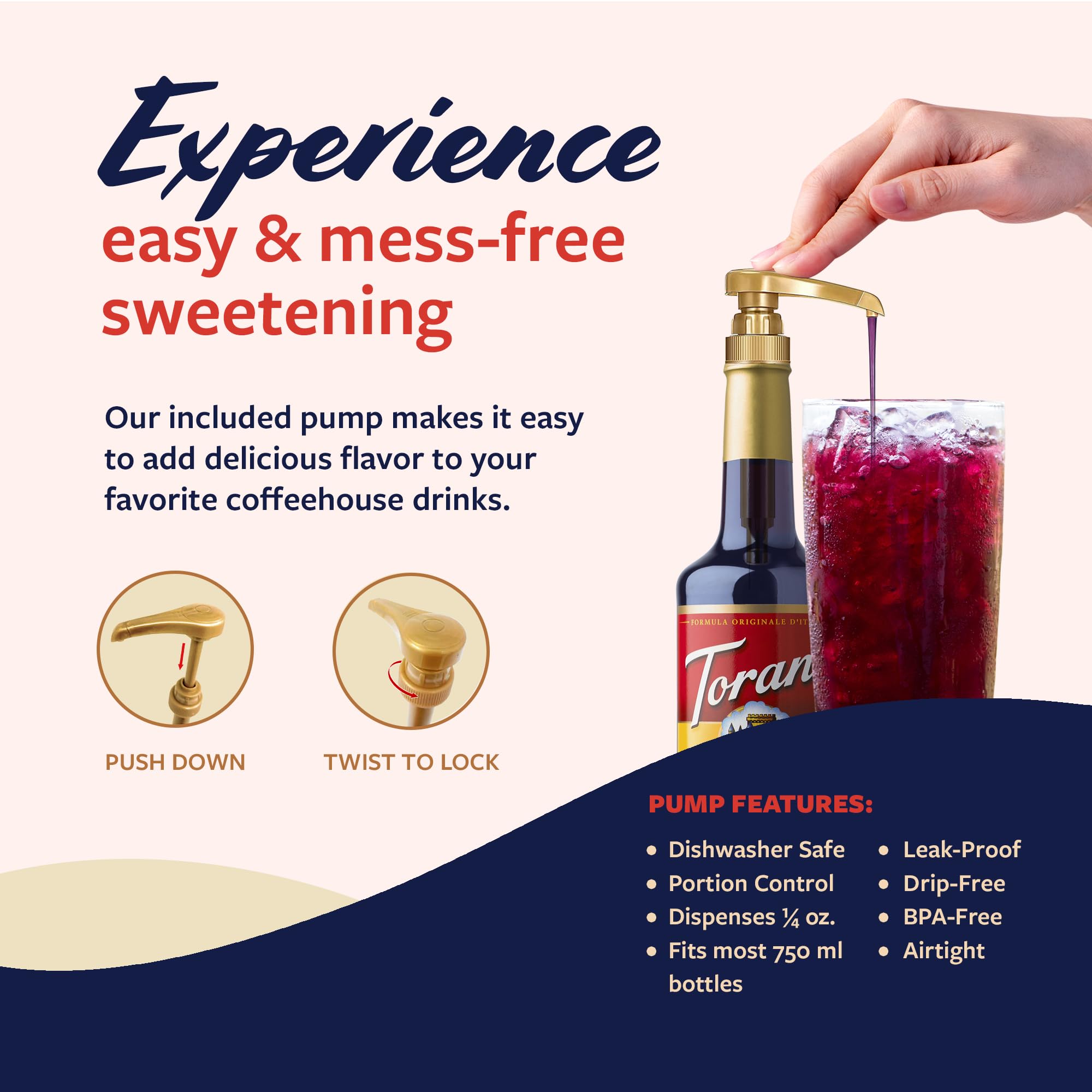 Torani Coffee Syrup, Vanilla Flavored Syrup for Drinks, Pump Included, 25.4 Fl Oz