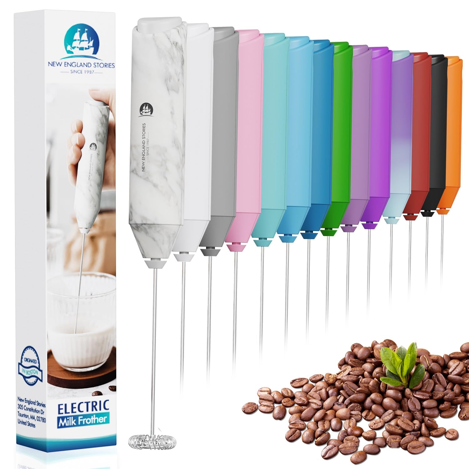 Powerful Milk Frother Handheld Foam Maker, Mini Whisk Drink Mixer for Coffee, Cappuccino, Latte, Matcha, Hot Chocolate, No Stand, Green