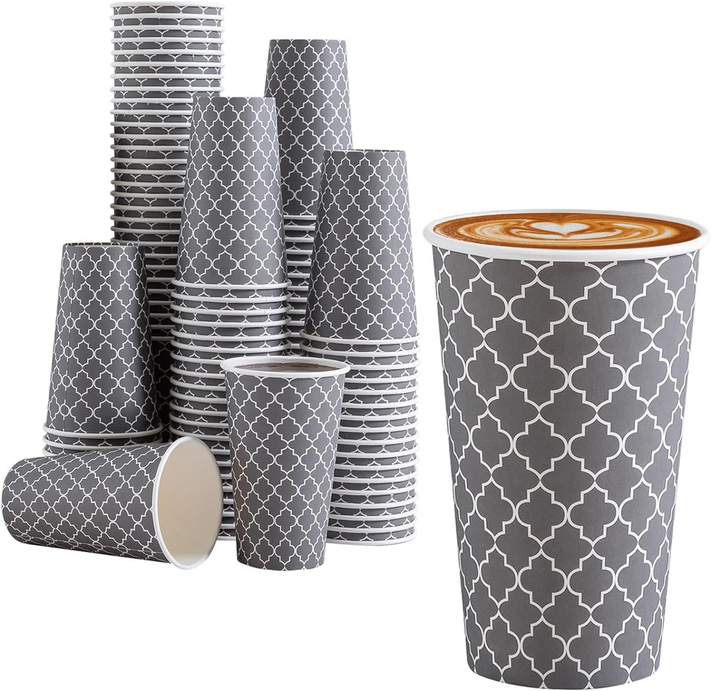 Lamosi Coffee Cups 12 oz 180 Pack, Disposable Paper Coffee Cups, Disposable Cups,12 oz Hot Cup,12oz Paper Insulated Cup for Cold Hot Drinks (No Lids)