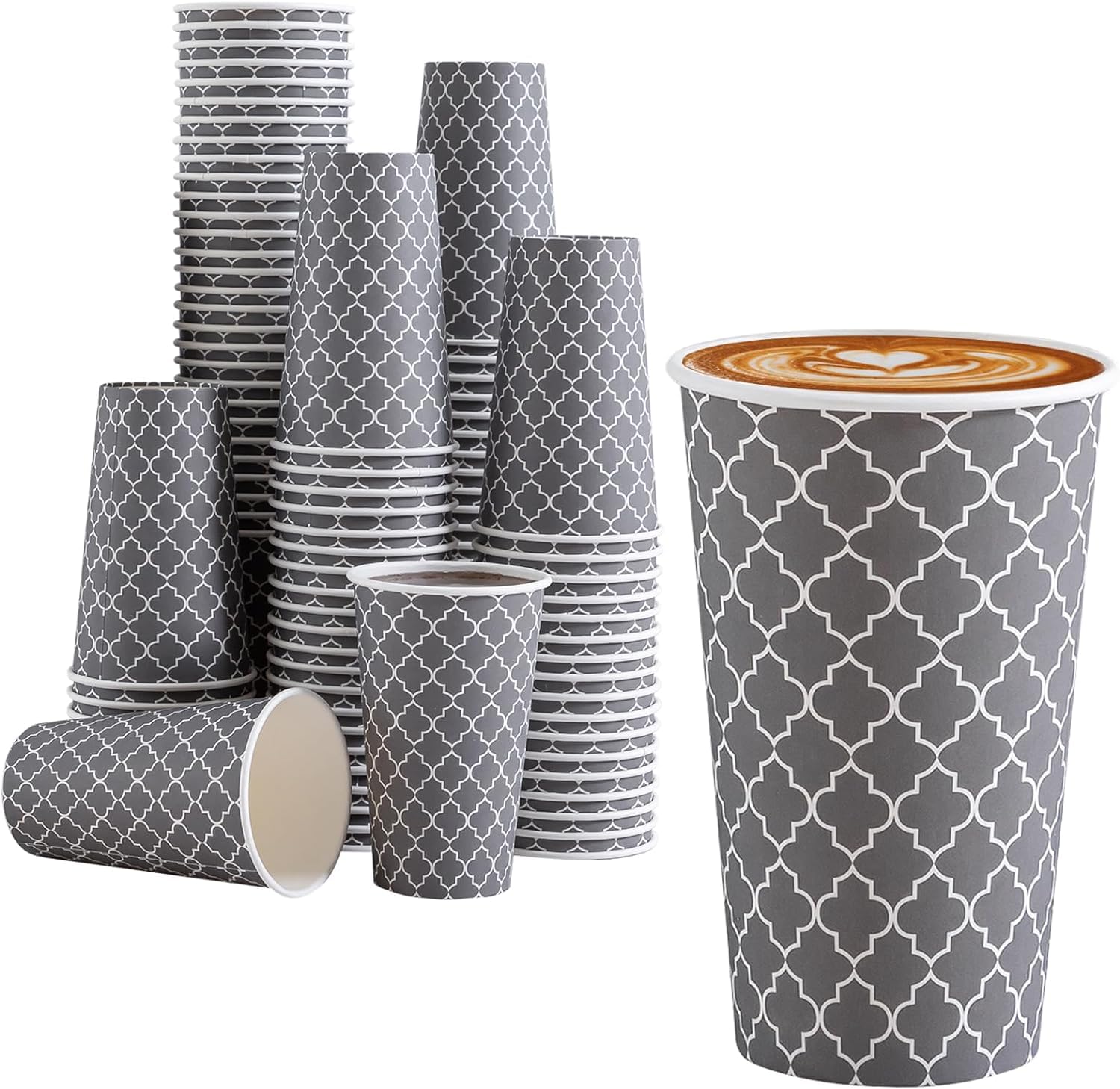Lamosi Coffee Cups 12 oz 180 Pack, Disposable Paper Coffee Cups, Disposable Cups,12 oz Hot Cup,12oz Paper Insulated Cup for Cold Hot Drinks (No Lids)