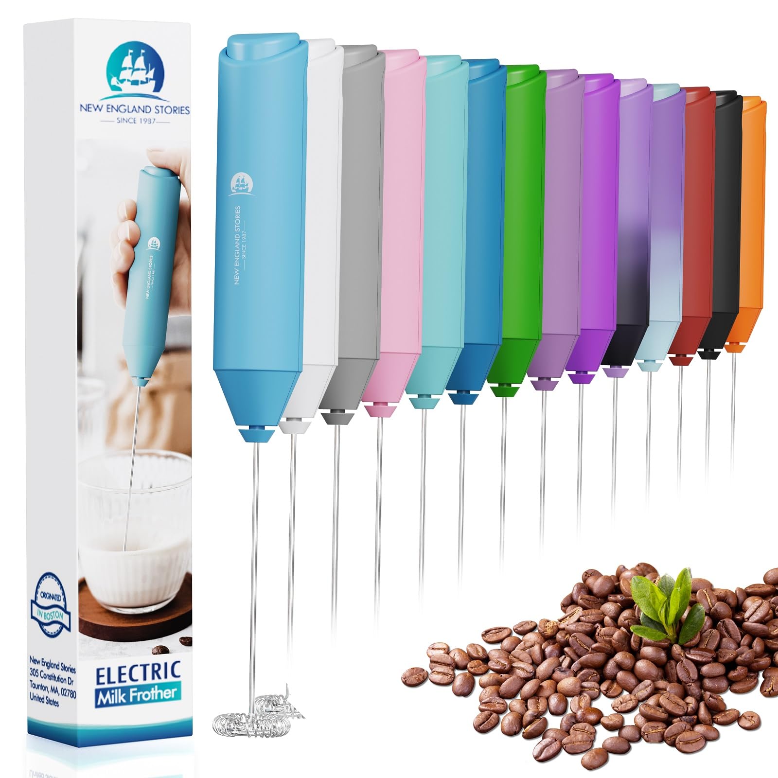 Powerful Milk Frother Handheld Foam Maker, Mini Whisk Drink Mixer for Coffee, Cappuccino, Latte, Matcha, Hot Chocolate, No Stand, Green