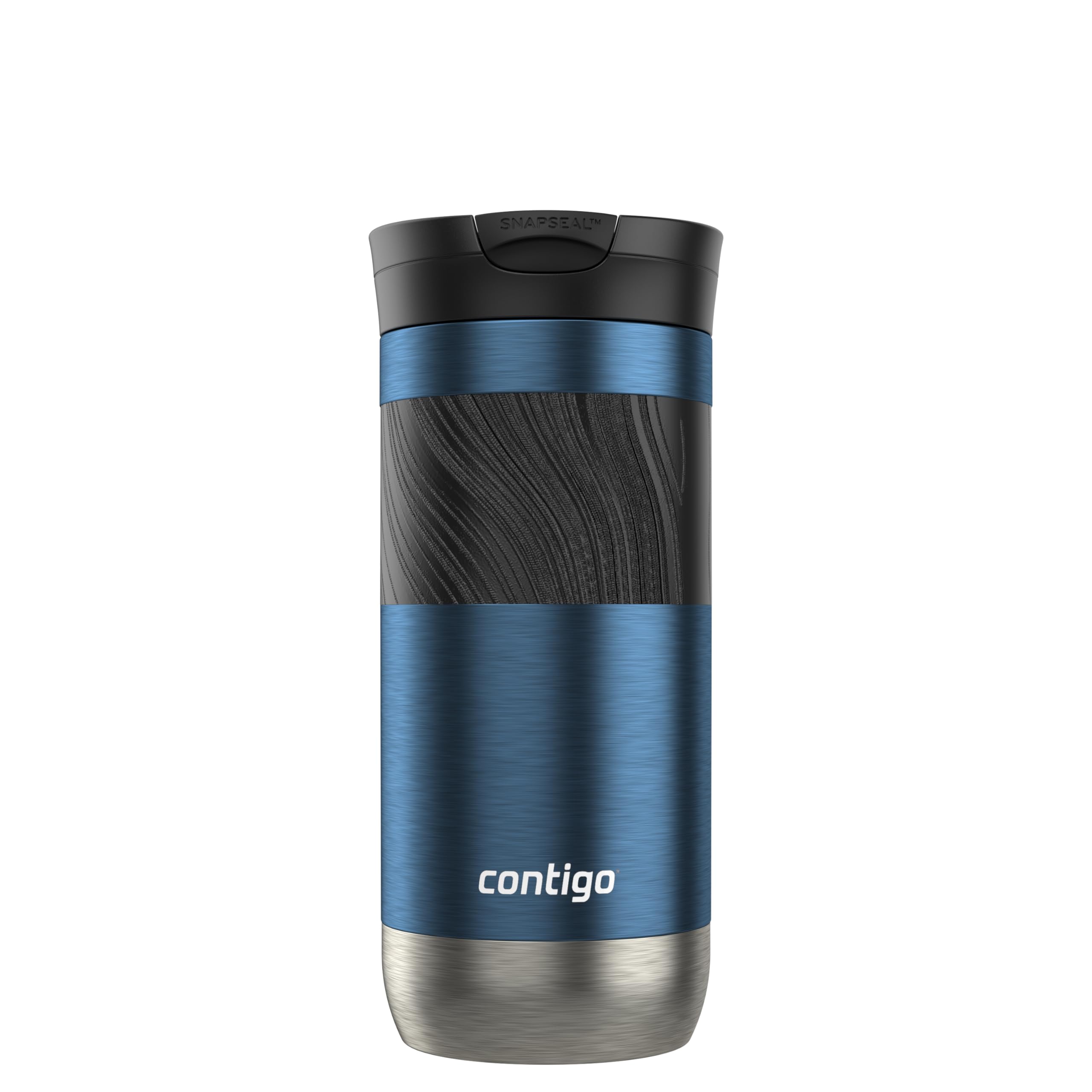 Contigo Byron Vacuum-Insulated Stainless Steel Travel Mug with Leak-Proof Lid Reusable Coffee Mug or Water Bottle BPA-Free 16oz Licorice Keeps Beverages Hot for 6 Hours or Cold for 12 Hours