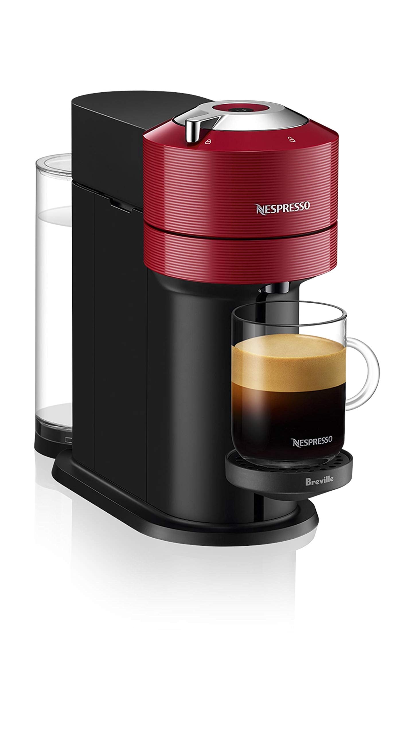 Nespresso Vertuo Next Coffee and Espresso Maker by Breville, with Aeroccino Milk Frother, Light Grey