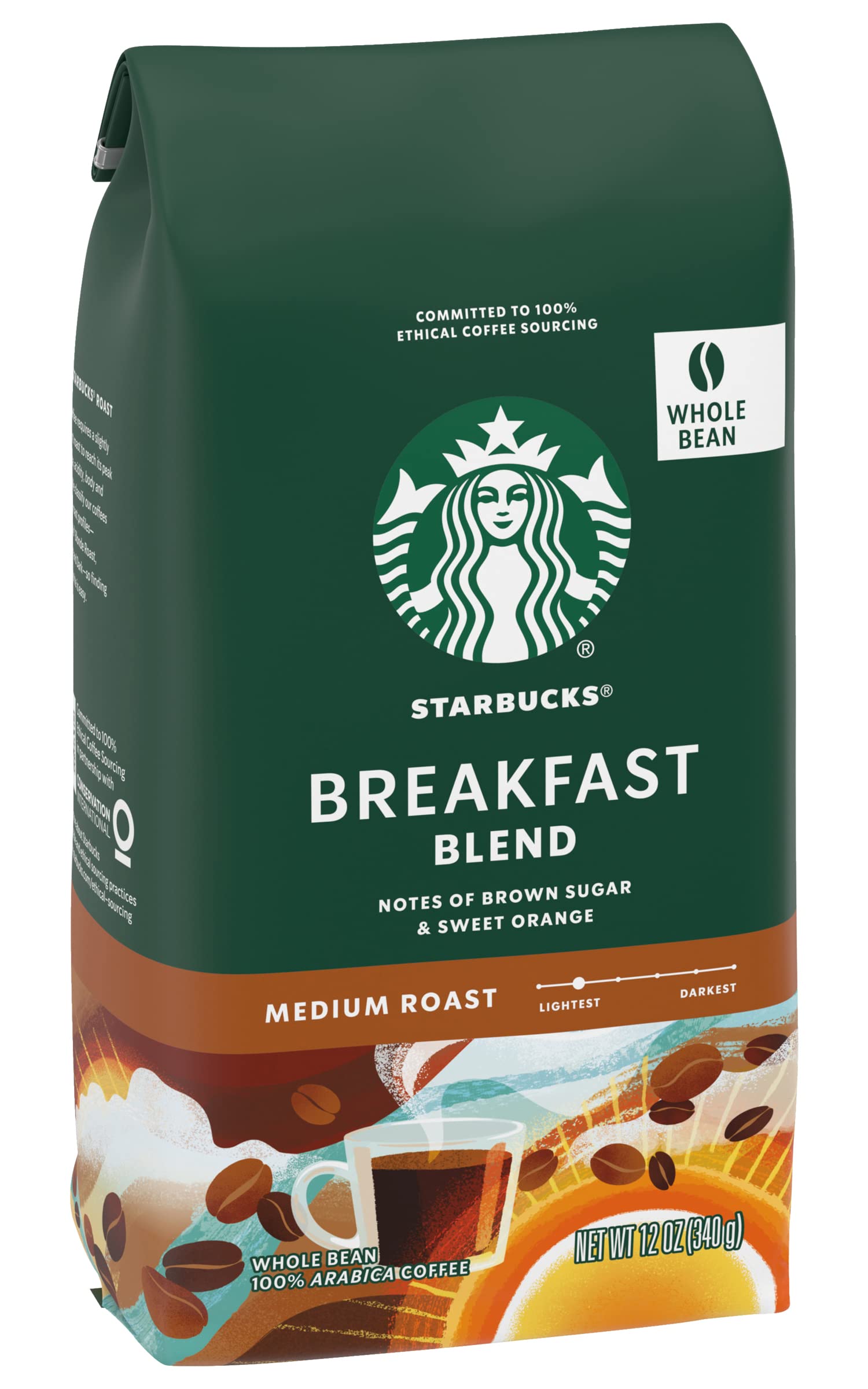 Starbucks Whole Coffee Beans, Medium Roast Hot or Iced Coffee, Pike Place Roast, 28 oz