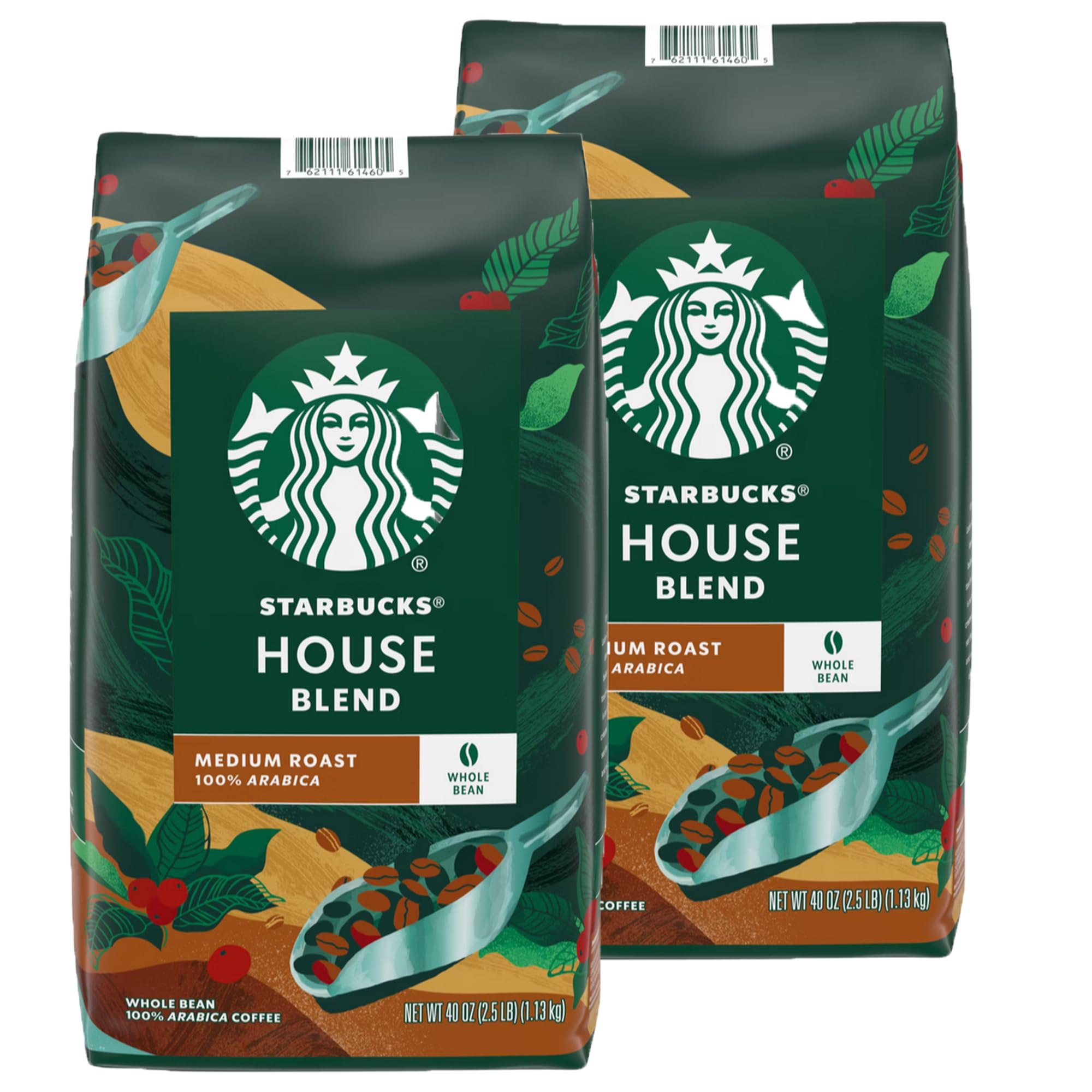 Starbucks Whole Coffee Beans, Medium Roast Hot or Iced Coffee, Pike Place Roast, 28 oz